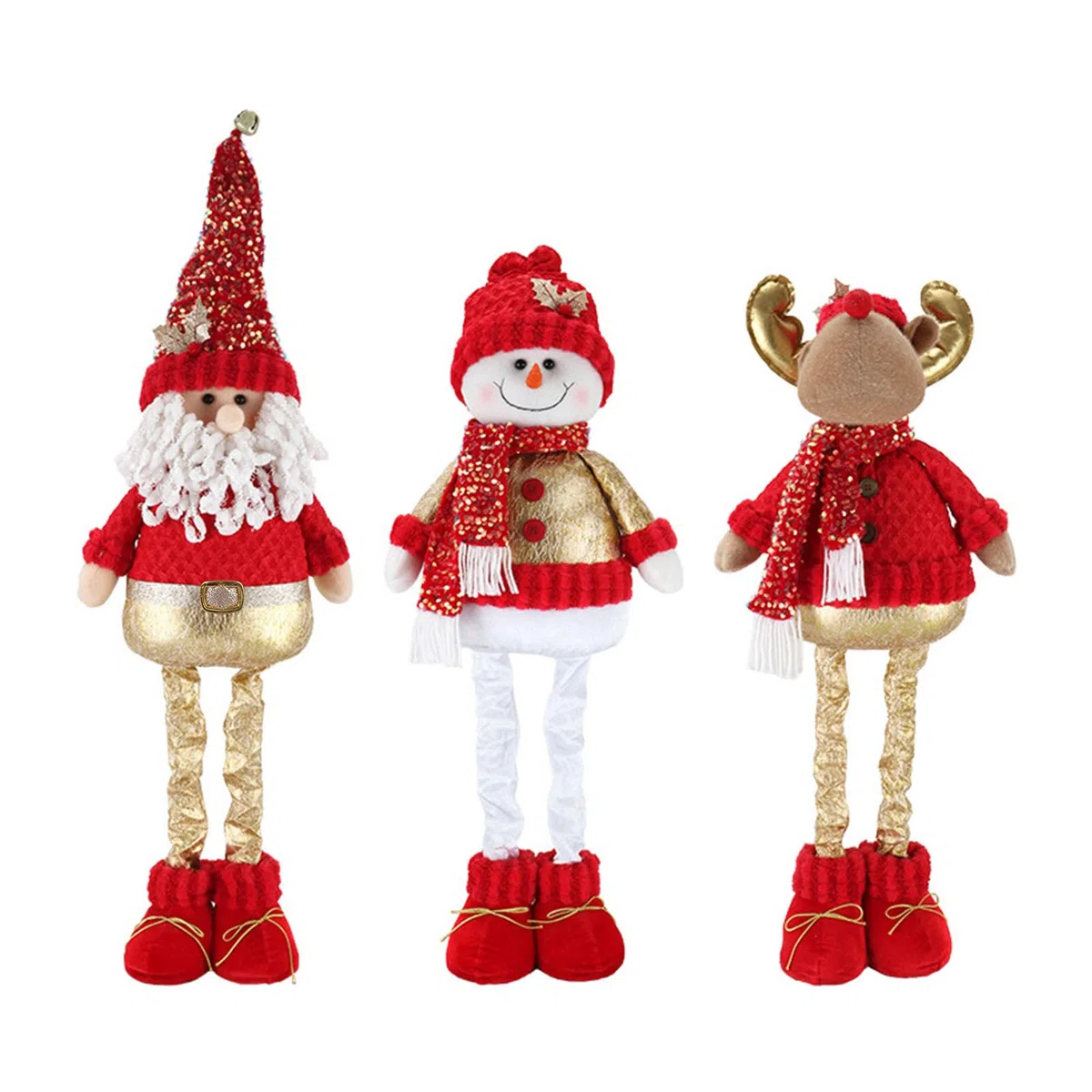 Bambole telescopiche natalizie Ornamento Babbo Natale pupazzo di neve renna figurine decorazione per la casa ristorante decorazioni per feste renne figurine decorazioni per la casa