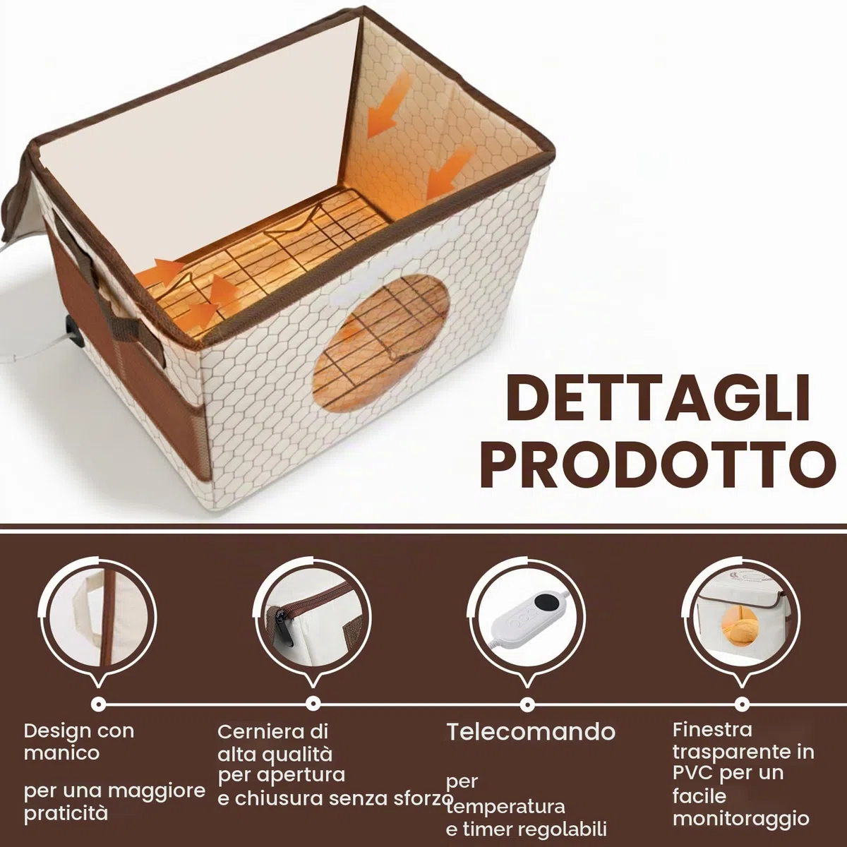 Scatola per la Fermentazione del Pane, per Pane con Riscaldamento e Sensore di Temperatura NTC, Catola Lievitatore per Impasti per Casa Panes Pizza Yogurt