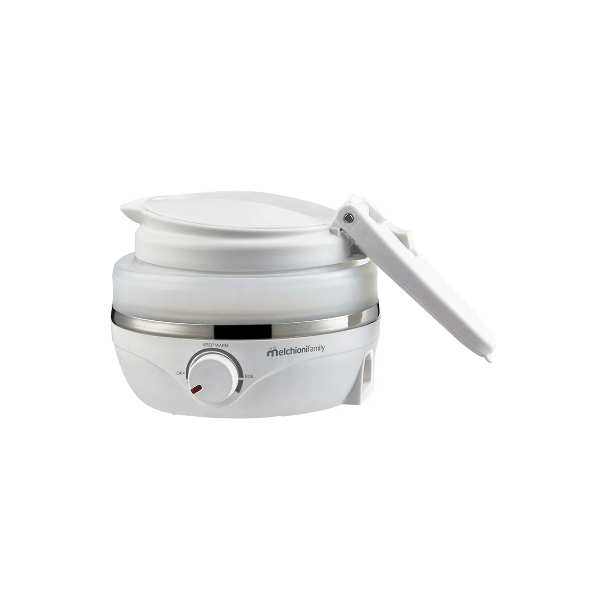 Melchioni Family Mrs KETTLE, Bollitore Elettrico da Viaggio, Piccolo e Pieghevole, Capacità 0.6L, Doppio Voltaggio 220-240V/100-120V, 800W, Perfetto Bollitore Acqua per Viaggi e Uso Quotidiano