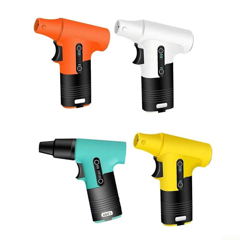 Soffiatore elettrico, compatto e portatile, ventilatore turbo ad alta potenza, velocità regolabile, kit di pulizia per PC (100000 giri/min, bianco)