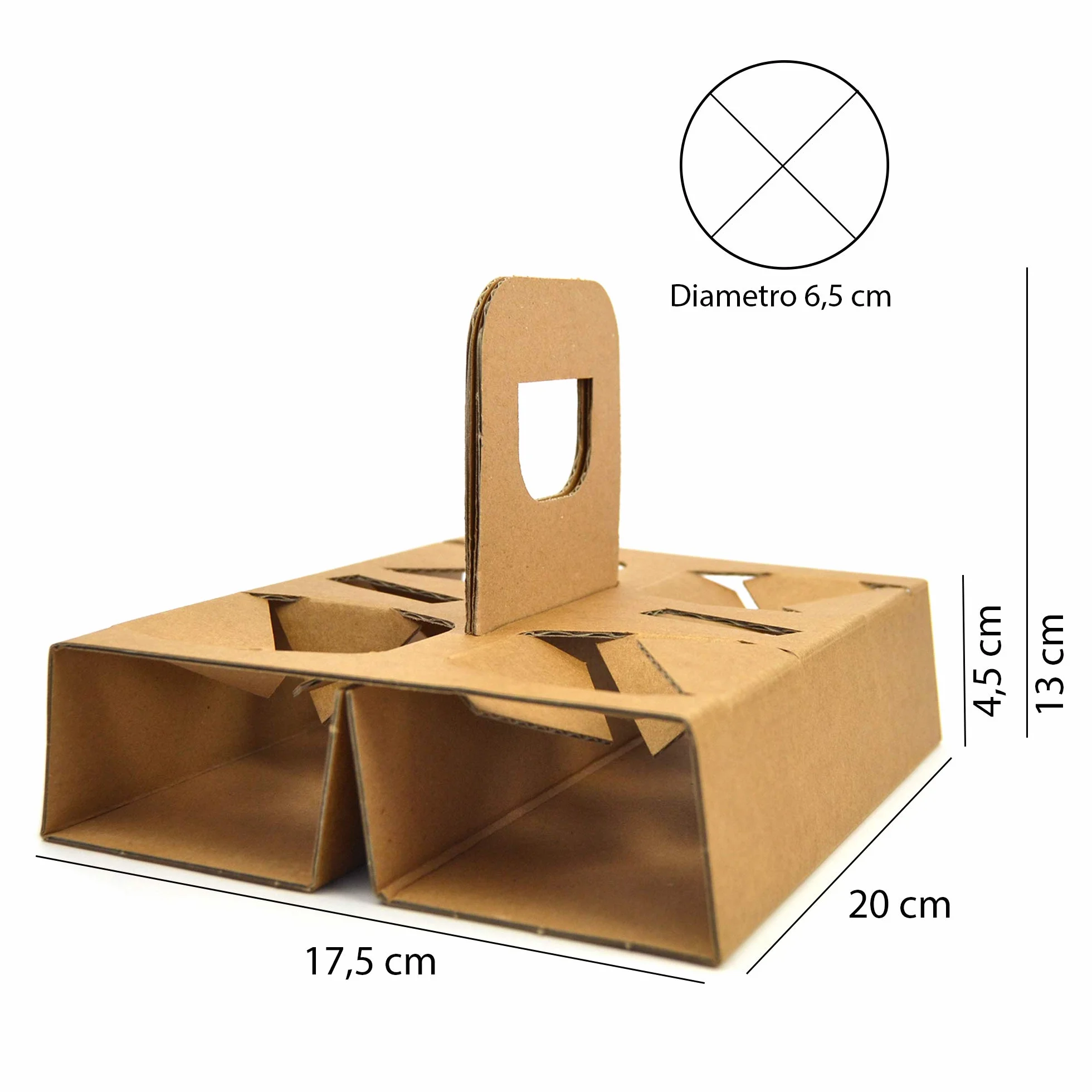 SDG PZ 300 Cestino in Carta Avana Porta Bicchieri 4 Fori per Caffe' da ASPORTO Coffee Cup Holder