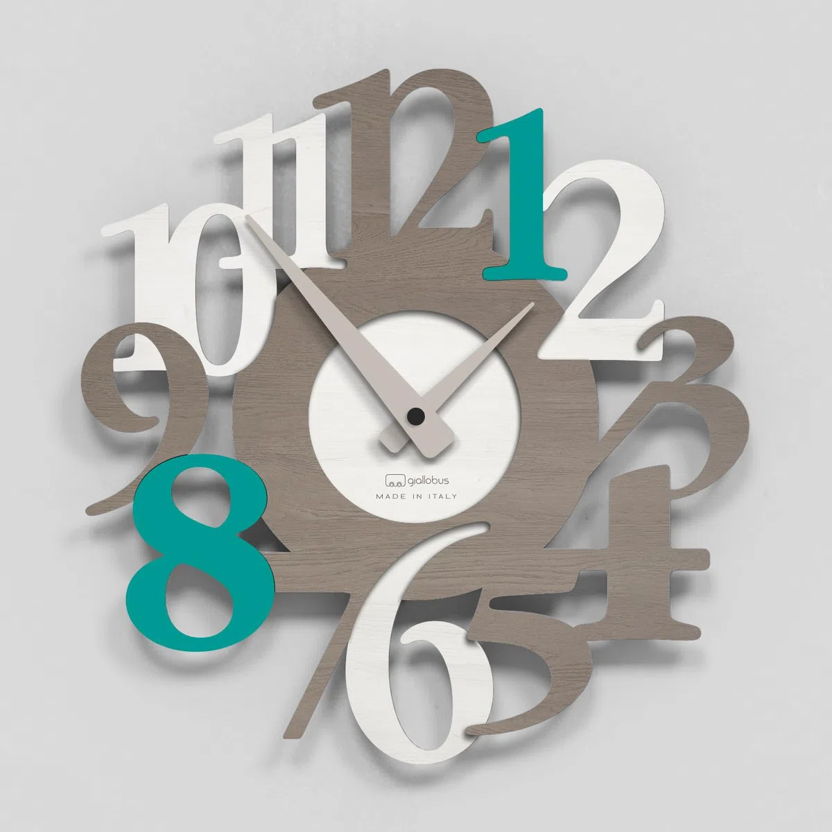 Giallobus - Orologio Bilay - Carved - Legno Mdf - Premium 60x60cm - 11 - Boat - Artigianale Made in Italy - Silenzioso - Idea regalo - Moderni doppio livello