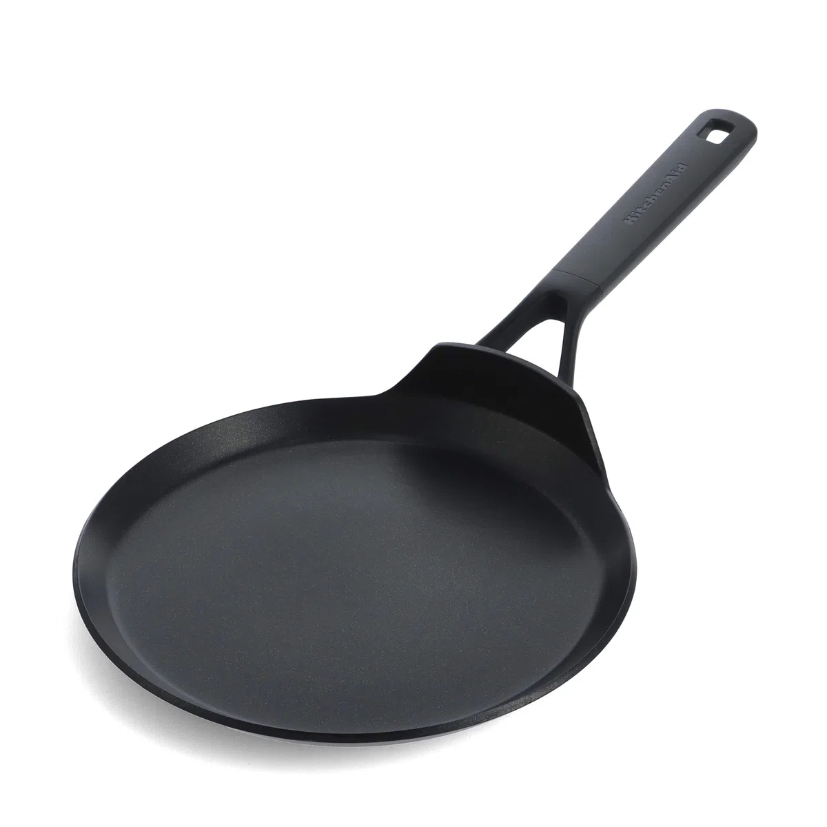 KitchenAid Classic Forged Aluminium Padella Crepes in Alluminio duro anodizzato, Senza PFAS, Ceramica antiaderente, 24 cm, Adatte a Tutti i Tipi di Fornelli, Induzione, Forno e Lavastoviglie, Nero