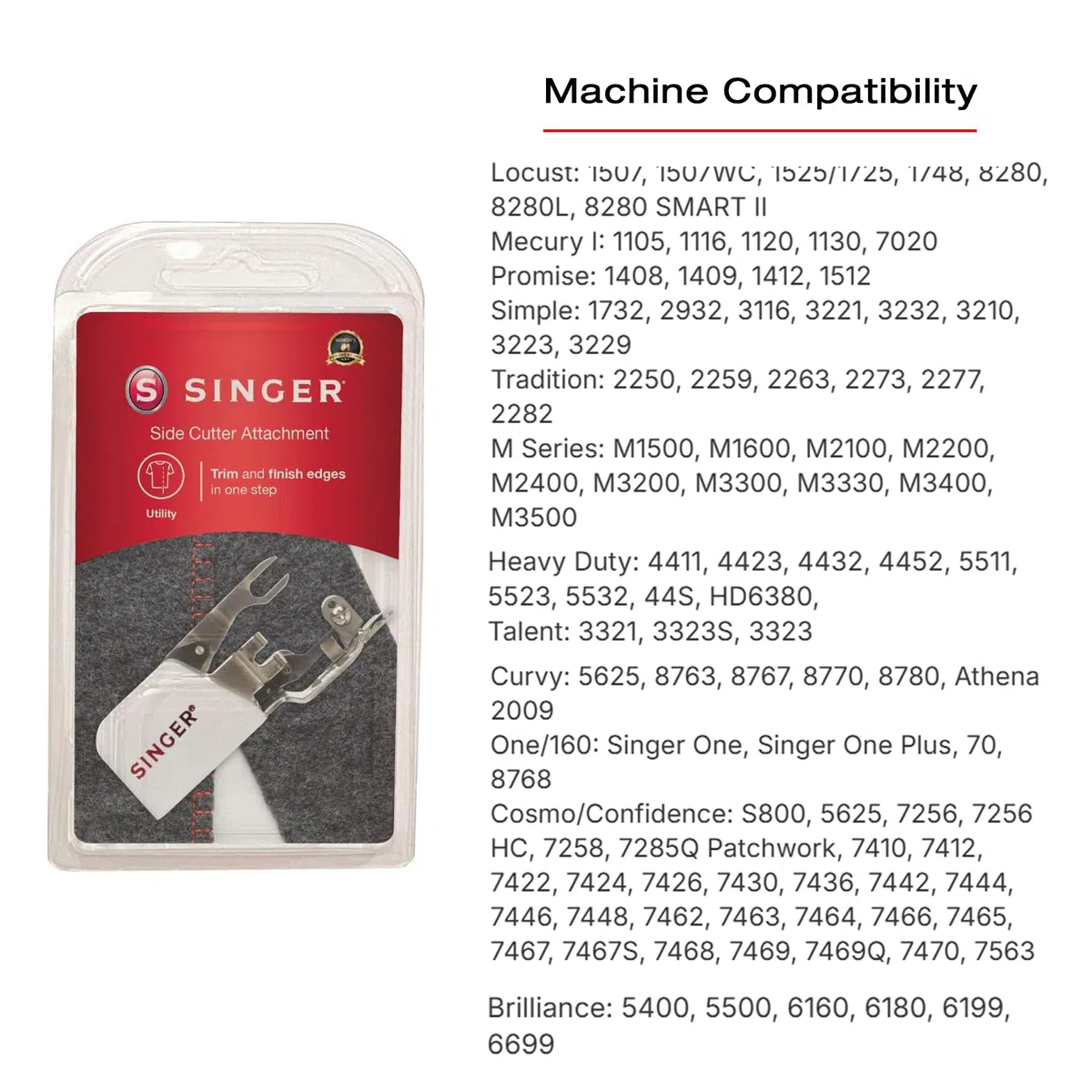 SINGER Side Cutter Attachment Presser Foot for Low-Shank Sewing Machines by Singer Sewing Co.