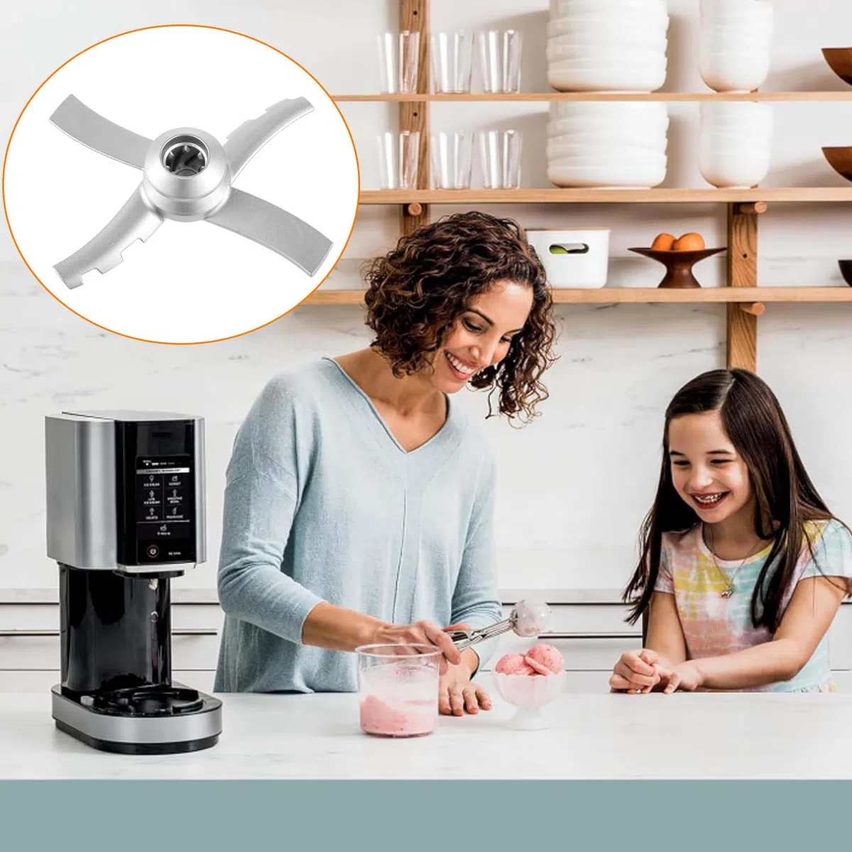 Lama di ricambio compatibile con Ninja Ice Creami Makers serie NC300, Lama di ricambio Accessori Compatibili con Ninja Creamerizer NC301 CN305A CN301CO Acciaio Inossidabile, BPA-frei