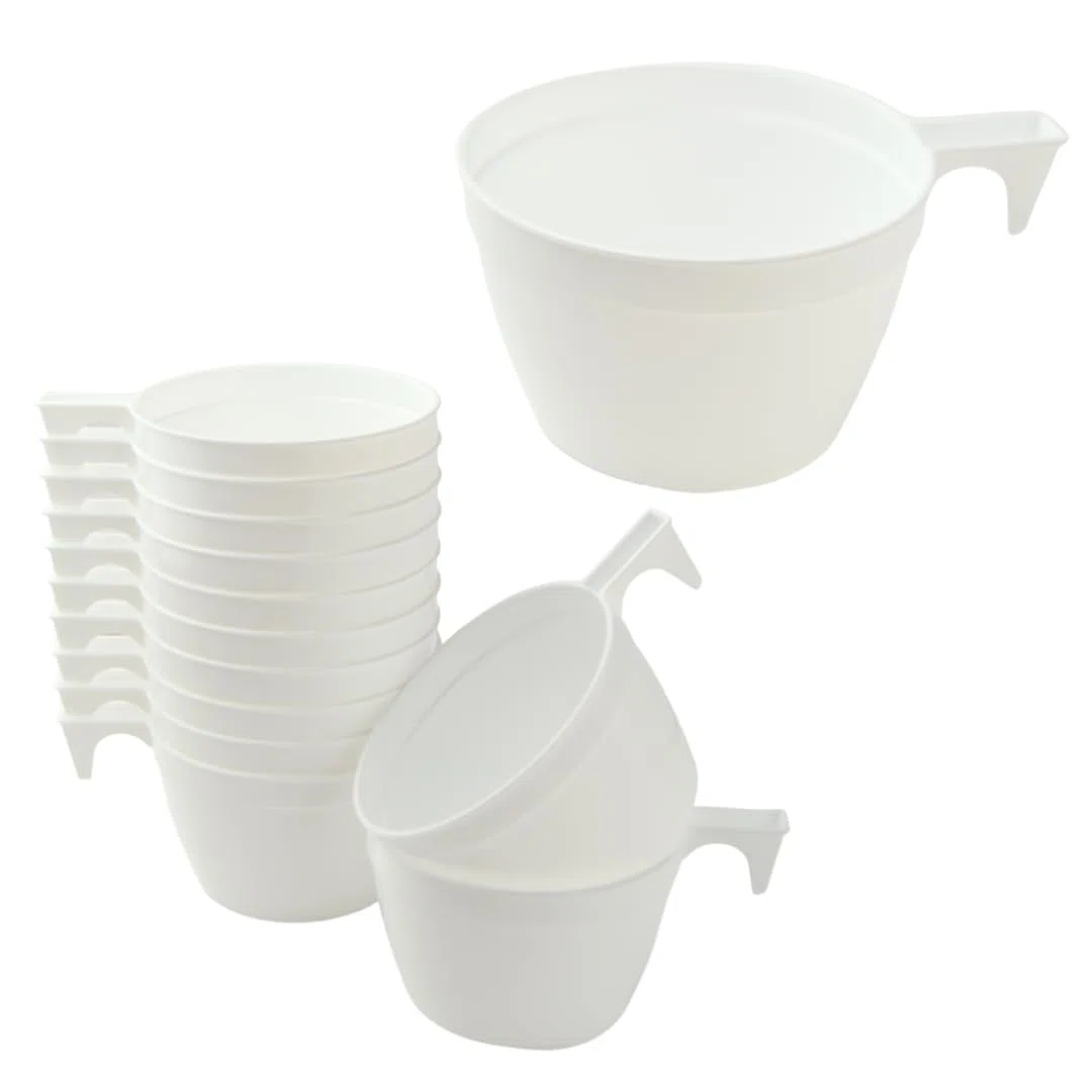 PZ 100 TAZZA BIANCA ML 165 PER CAPPUCCINO CON MANICO TAZZINA BICCHIERE PER CAFFE' IN PLASTICA PLASTIC COFFEE CUP CIOCCOLATA CALDA CAFFELATTE LATTE MACCHIATO