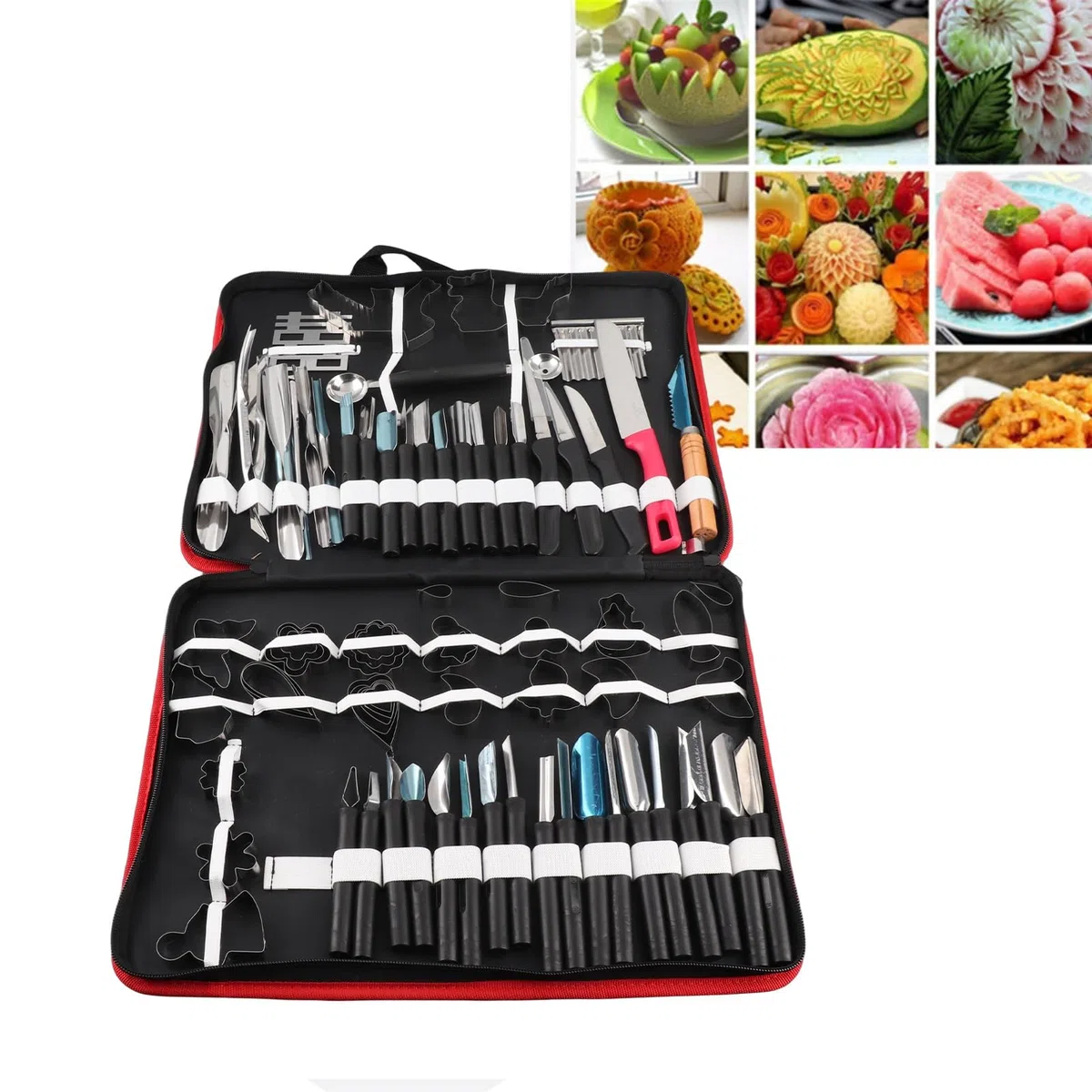Atyhao 80PCS / Set Set da Intaglio Kit di Strumenti per pelare Intaglio culinario per guarnire Frutta e Verdura