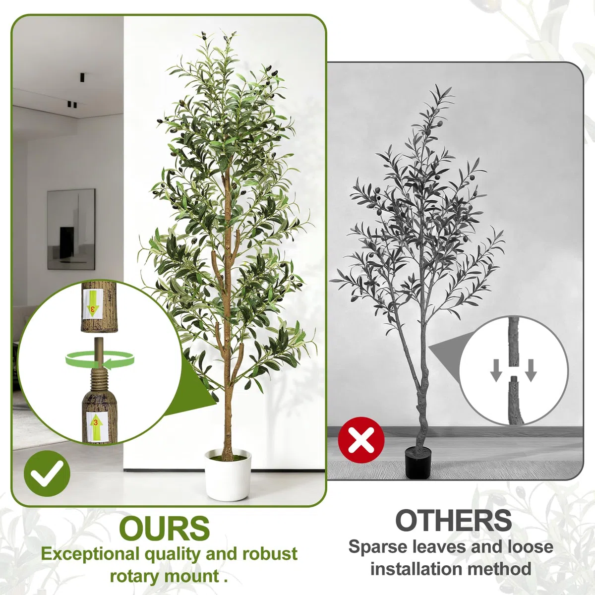 NZQXJXZ Albero di Olive Artificiale 180 cm con Luci, Pianta Artificiale da Interno con Vaso e Cesto, Piante Artificiali con Tronco Naturale e Frutti Realistici per Casa Ufficio
