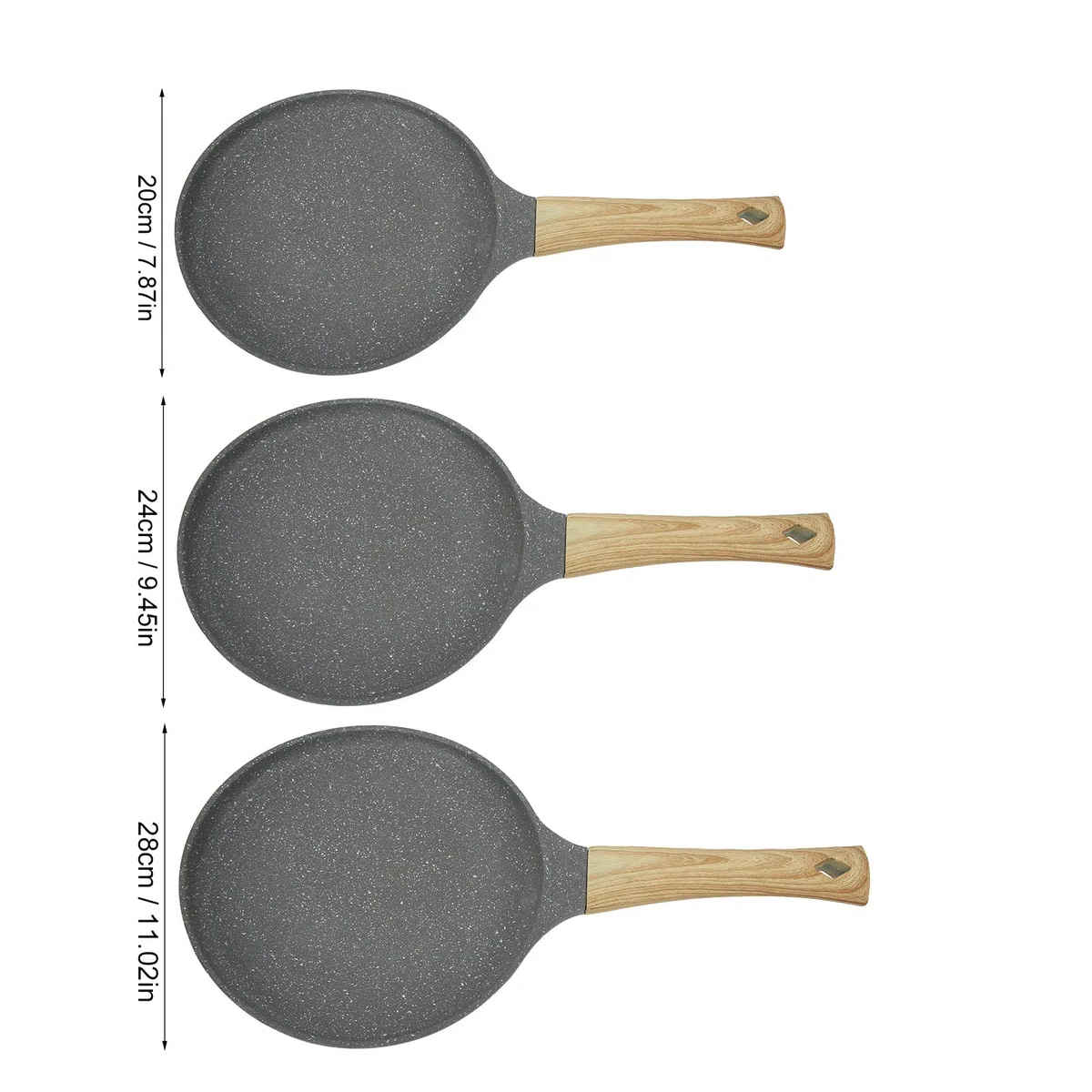 Padella Per Crepe, Padella Pancake, Kitchen Padella per crêpe, Stoviglie da Cucina in Lega di Alluminio a Fondo Piatto, per uova, omellete, tawa, roti(20cm)