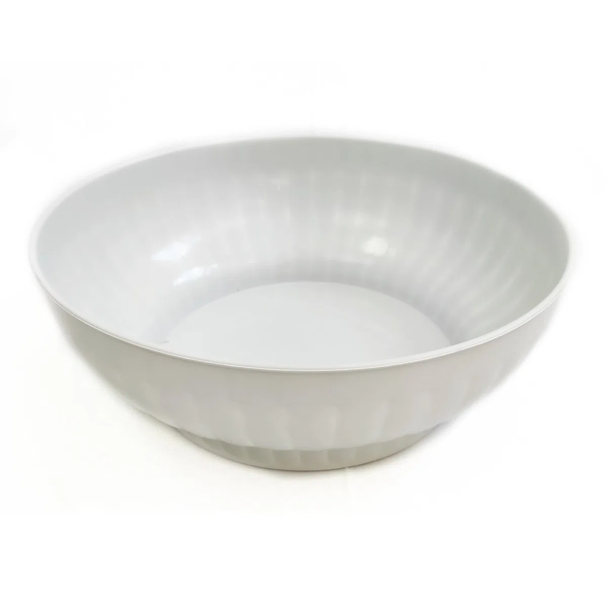 Ecoplast | Insalatiera in Plastica Costolata 12 Lt, Ciotola Cucina Bianca, ø42, Made in Italy