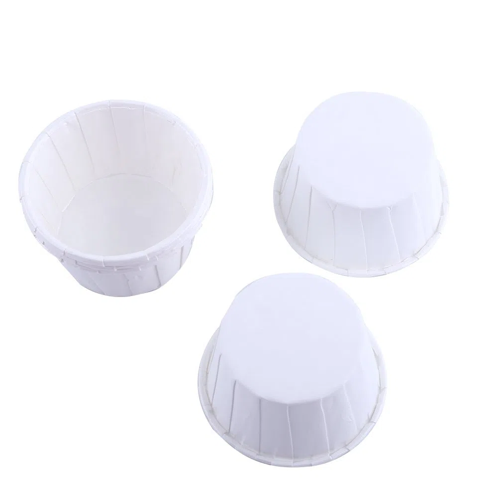 Pirottini di Carta,100 Pezzi Cupcake Pans Wrapper,Cups Tazze di Carta Muffin Pea,Matrimoni Compleanni Feste,Natale/Halloween/Pasqua(bianco)