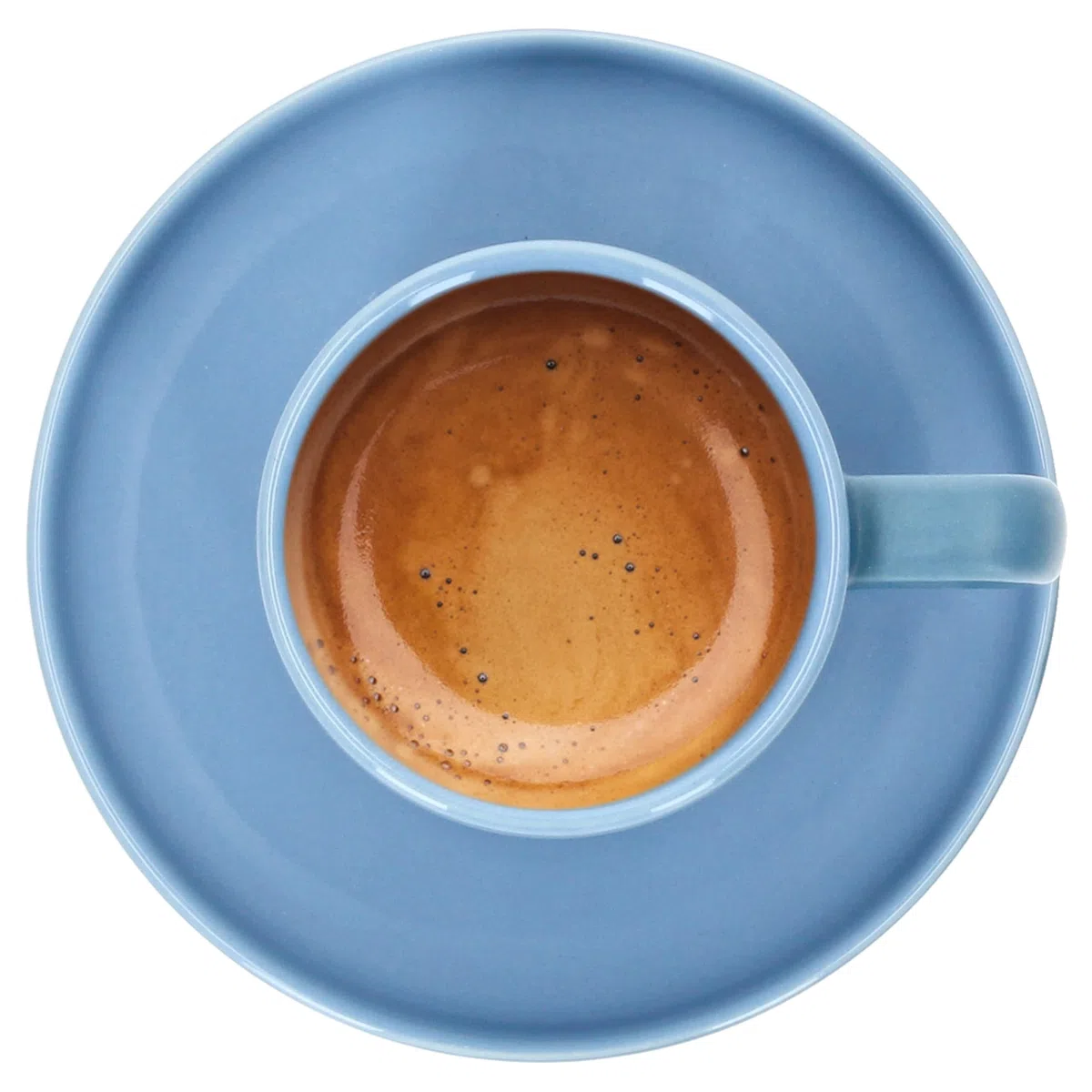 Ritzenhoff & Breker Jasper - Set di 6 tazze da caffè con piattini blu oceano, per 6 persone, in gres, per colazione e caffè, 6 tazze piccole da 70 ml, altezza 6 cm e piattini