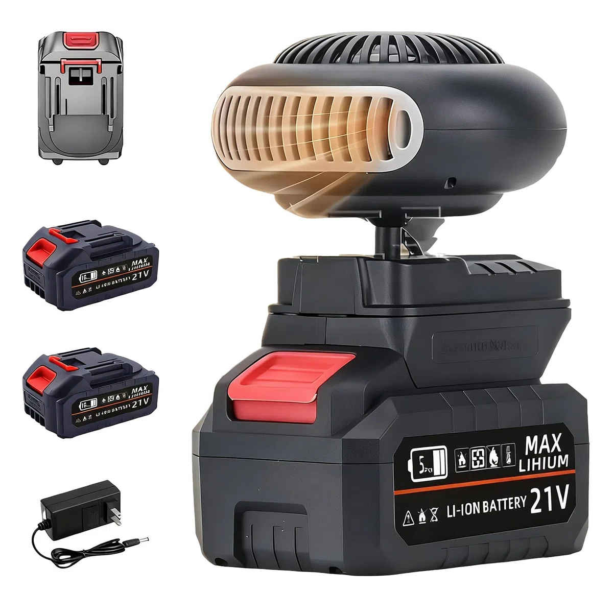 Riscaldatore Portatile a Batteria per Uso Interno, Riscaldatore Wireless Ricaricabile per Ufficio, Campeggio E Tende, Sbrinatore per Finestrini Auto, Riscaldatore a Lunga Durata(10 cell battery*2)