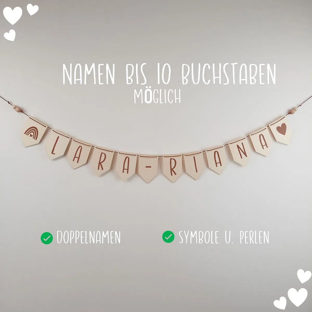 Ghirlanda | bandierine per cameretta dei bambino con nome, set fai da te, made in Germany, decorazione personalizzata