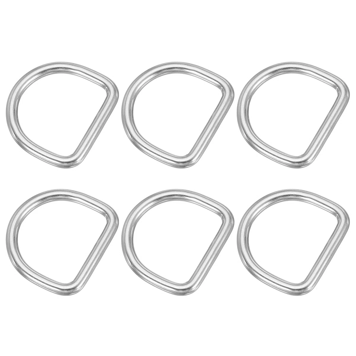 PATIKIL 1.5" Anelli A D In Metallo, 6 Pz 304 Acciaio Inossidabile Anelli A D Saldati Accessori Fai Da Te Per Cinture Cuciture Collari Per Cani Cinghie A Tessitura, 6x40mm