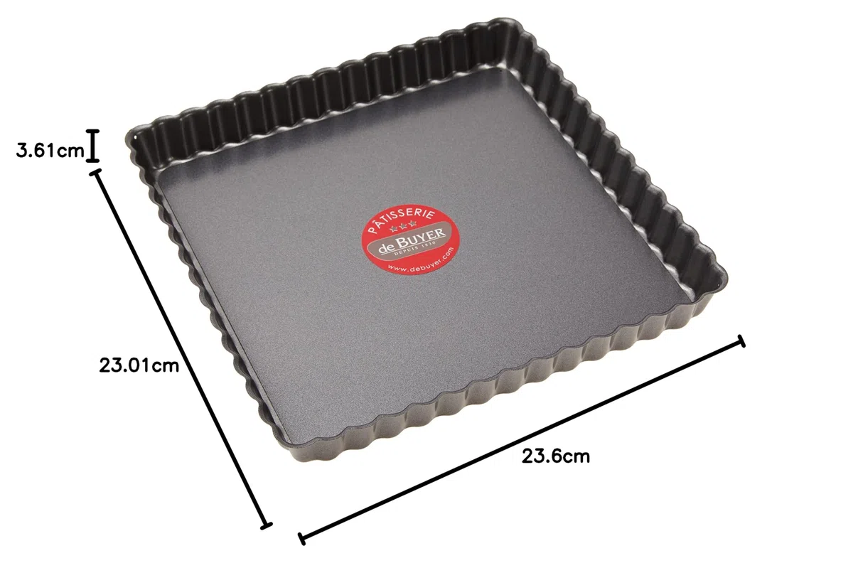 DE BUYER 4709.23 - Stampo per dolci, quadrato, fondo removibile, 23 cm
