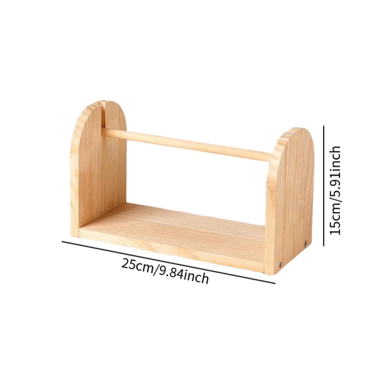 Porta gomitoli di filato per uncinetto in legno, porta gomitoli di filato, robusto organizer per accessori per uncinetto, singolo orizzontale girevole, S