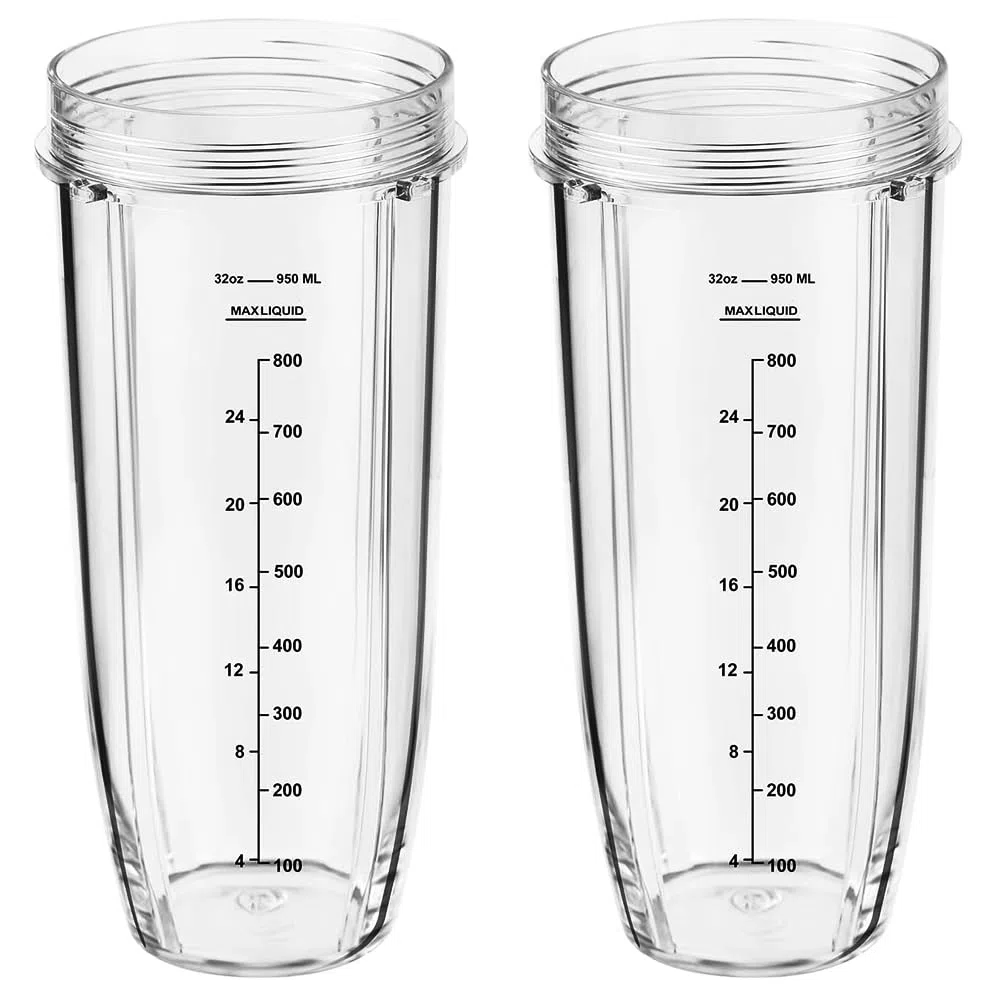 2 Pezzi Tazza di Ricambio Frullatore per Ninja Robot da Cucina e Frullatore con Auto-iQ 1200 W CB350EU BN800EU BN495EU BN750EU BL480 BL480D BL481 BL482 BL450 BL451 BL456 SS351 SS401
