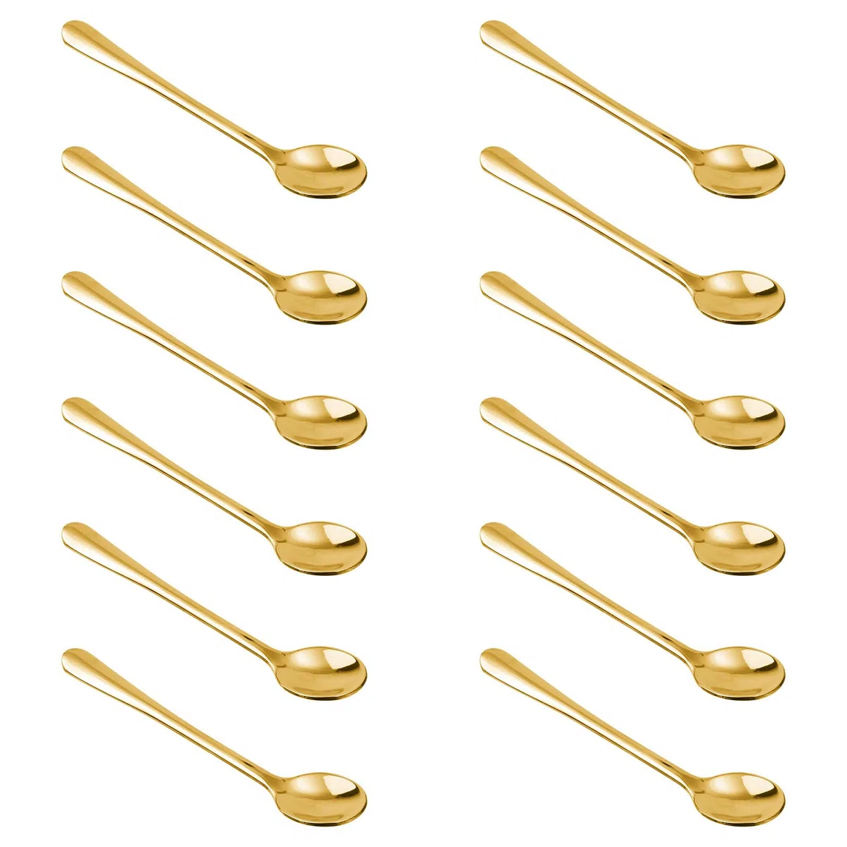 BOXOB 12 Cucchiaini in Acciaio Inox Minuscoli, 7,4 x 1,6 cm Graziosi Mini Cucchiaini per Condimenti Pratici Piccoli Cucchiai per Barattoli di Spezie Sale Zucchero Miele Caffè Gelato