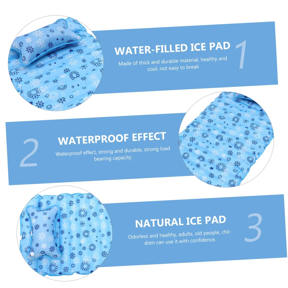 KICHOUSE Materasso Ad Acqua Estivo Cuscinetto Di Ghiaccio Rinfrescante, Morbido e Riciclabile, Adatto Per Adulti e Ragazzo Ragazza, Per Uso Domestico e Dormitori, Formato Singolo 190x75 Cm