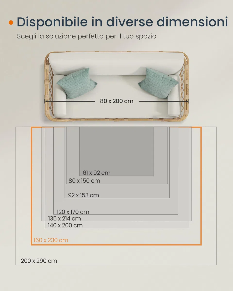 SONGMICS HOME Tappeto Antiscivolo 200 x 290 cm Camera da Letto, Stile Vintage Tradizionale, Ornamento per Soggiorno, Cucina, Ingresso, Sala da Pranzo, Lavabile in Lavatrice, Blu Acqua TAR310Q01