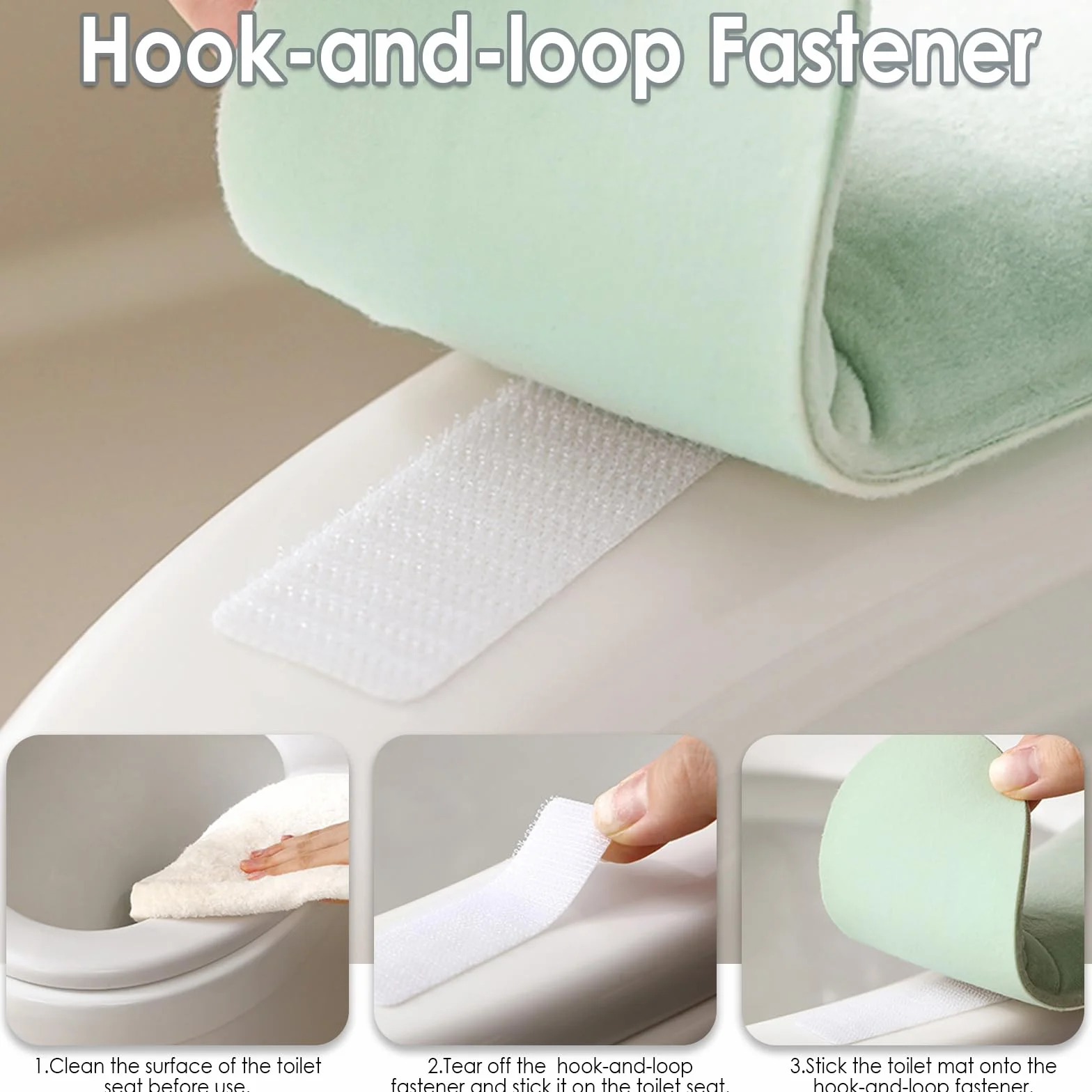 Copriwater spesso ed elastico, lavabile e riutilizzabile, con chiusura a strappo su entrambi i lati per un facile fissaggio, tappetino imbottito con spugna spessa per un maggiore comfort (verde)
