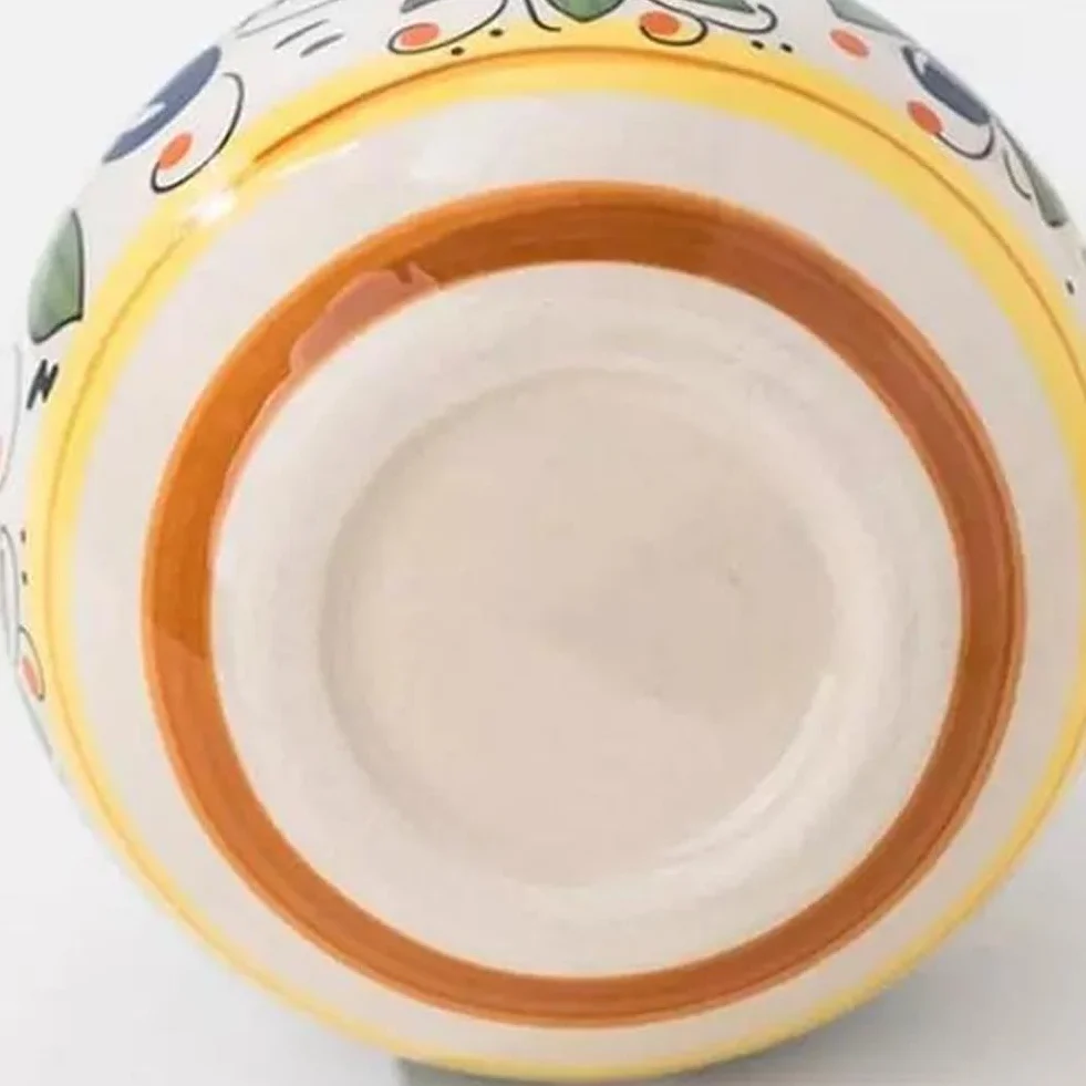Oliera decorativa in ceramica per olio d'oliva, 500 ml, dipinta a mano, con beccuccio in acciaio inox, per oli, salse, aceto