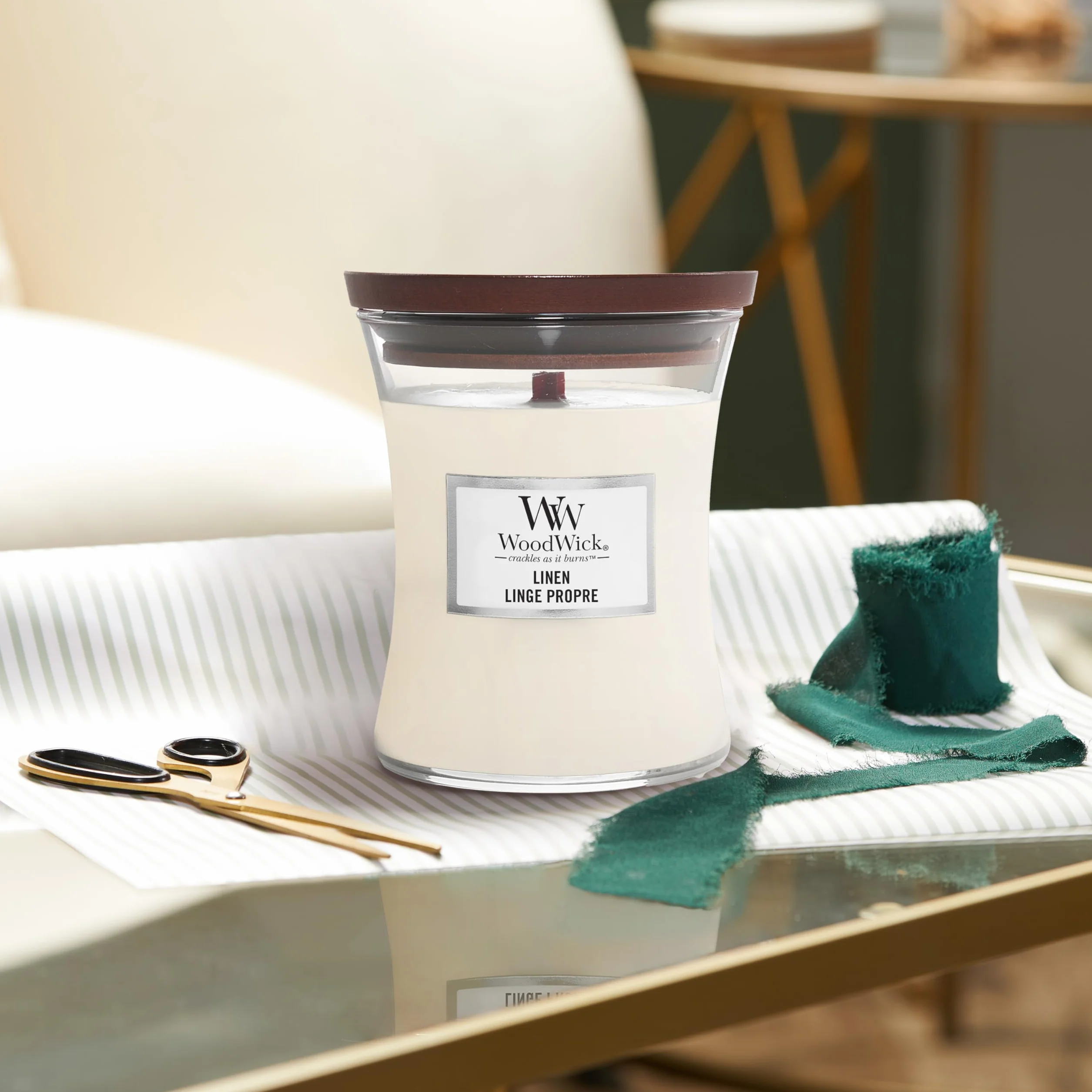 WoodWick Hourglass Candela Profumata Media | Fraser Fir | Con Stoppino Scoppiettante | Fino a 60 Ore