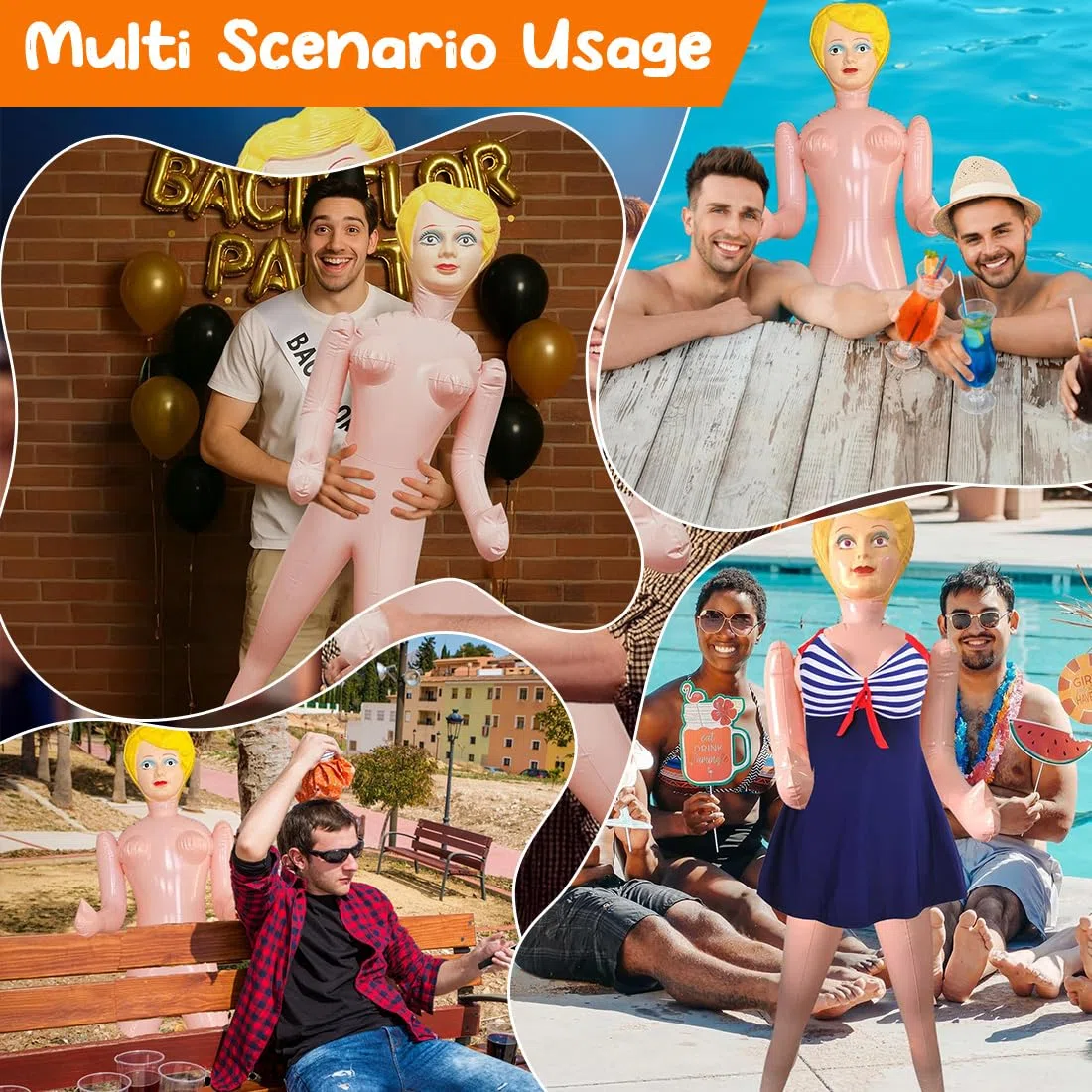 Bambola Gonfiabile per Addio al Celibato, Bam bola Gon fiabile Donna, Regalo Divertente Scherzo per Compleanno, Laurea, Matrimonio, Bam-bola Gon-fiabile Donna Infermiera Con Tette Grandi