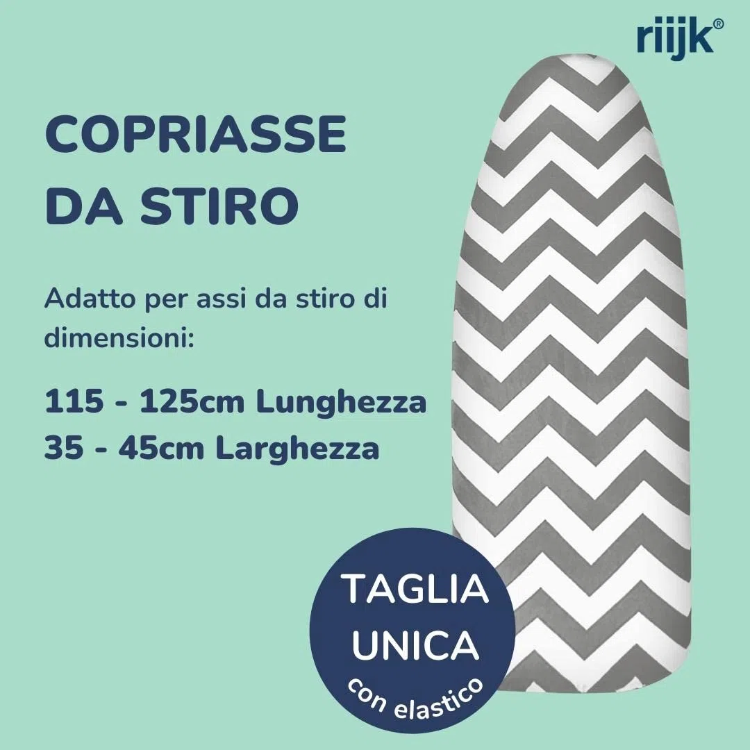 Copriasse da Stiro Cotone Universale - Copertura Asse da Stiro con Imbottitura Speciale per una Facile Stiratura - Extra Panno Protettivo per Indumenti Delicati