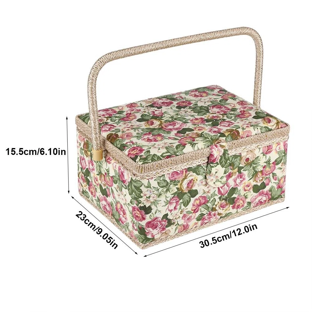 Cestini da Cucito, Scatola da Cucito, Premium Scatola da Cucito Accessori di Cucito Scatola di immagazzinaggio, Cestino Organizer in Legno per Casa