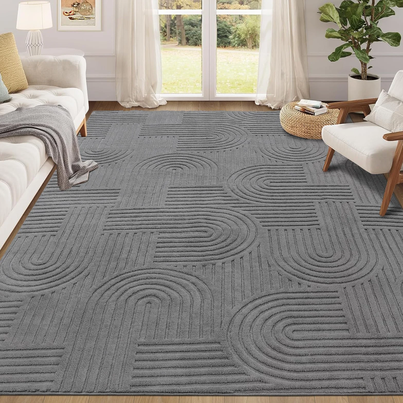 Enyhom Tappeto Salotto Grande Morbido 140 x 200 cm, Moderno Tappeto Camera da Letto Lavabile in Lavatrice, Antiscivolo Tappeti Salotto Non Perde Pelo Tappeto per Soggiorno, Camera da Letto