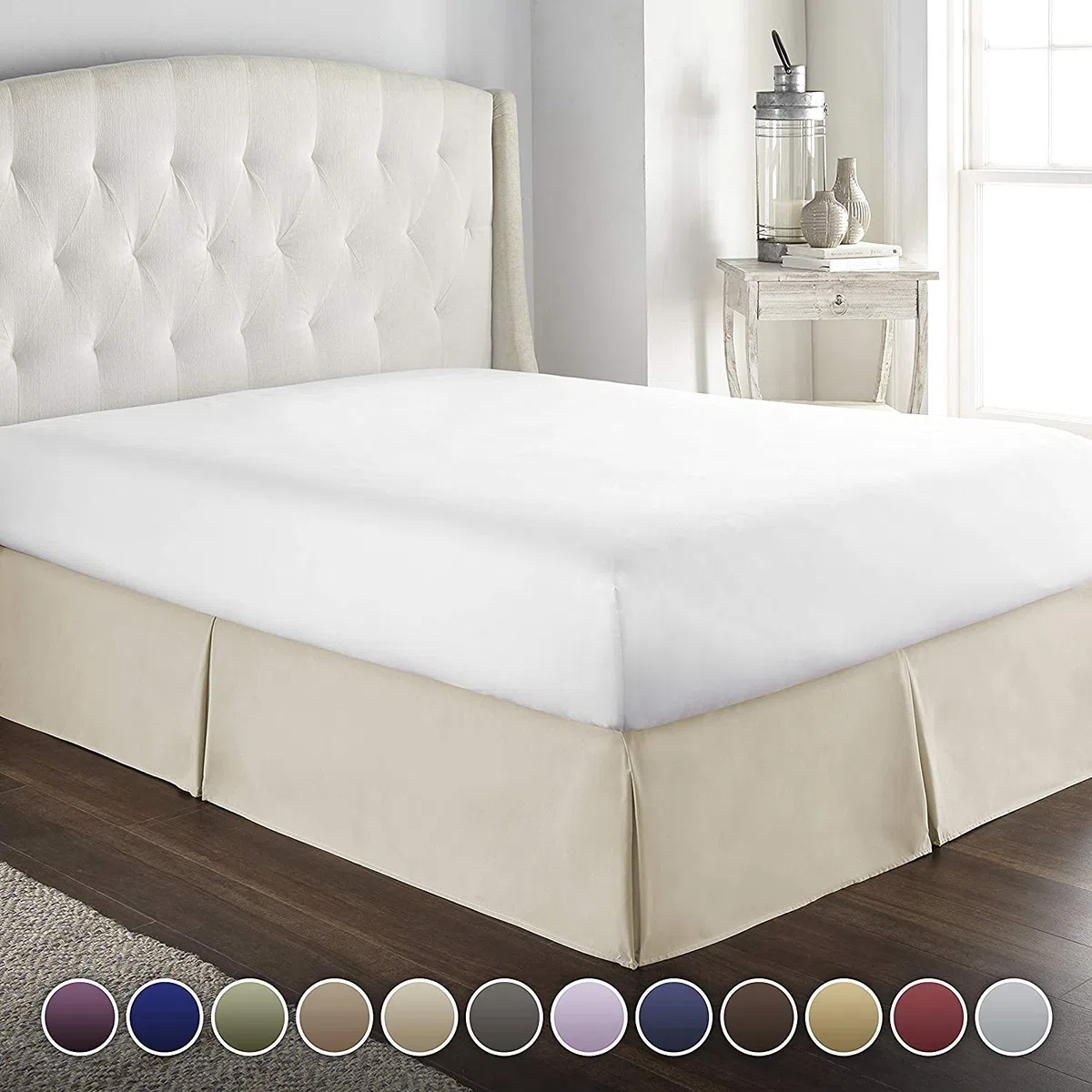 WWQQ Bed Gonne E Mantovane Gonna da Letto Matrimoniale/Singolo/King Size Letto 90/120/140/150/180CM Super Soft Resistente alla Sbiadita, Protezione del Letto per Casa, Hotel