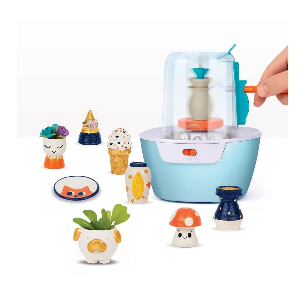 Make It Real 1465 Tornio per Mini Ceramiche – Kit Creativo con Argilla Autodurente – 3 Modalità di Lavoro da Principiante e Esperto – Per Bambini 8+