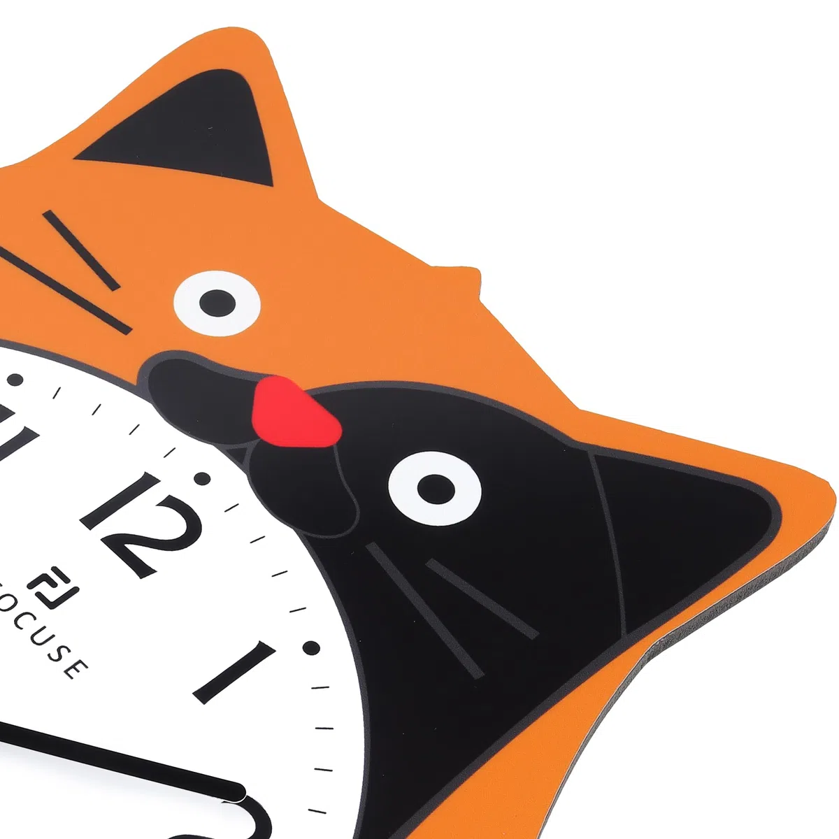 Lafocuse Orologio da Parete Gatto Design Arancione con Pendolo a Coda Mobile, Moderno Orologio da Muro Simpatico Decorativo per Soggiorno Camera da Letto Bambini, 40 x 23.5cm