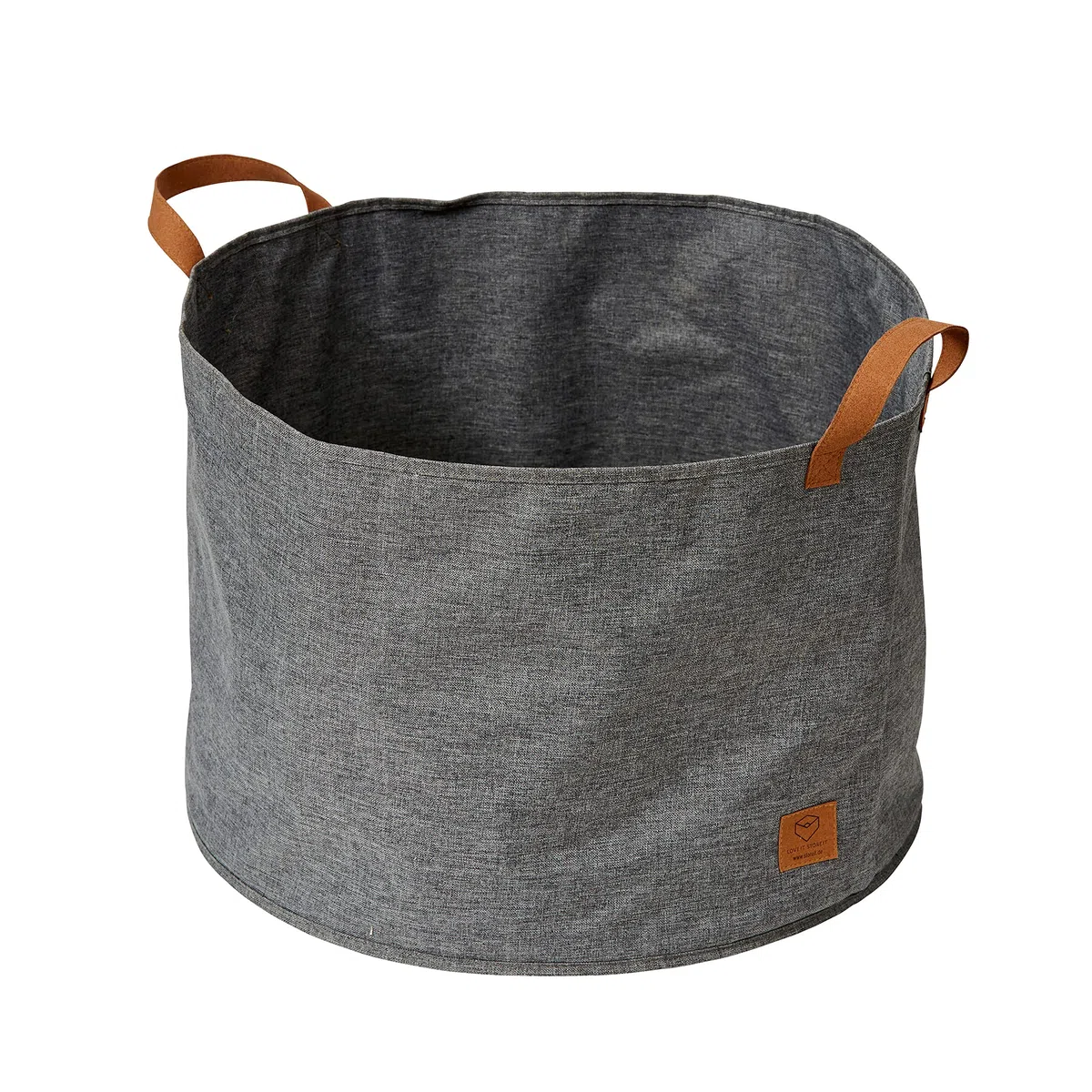 LOVE IT STORE IT - Premium - Cestino rotondo grande in tessuto di alta qualità - Extra grande e robusto - Grigio - 50x50x35 cm