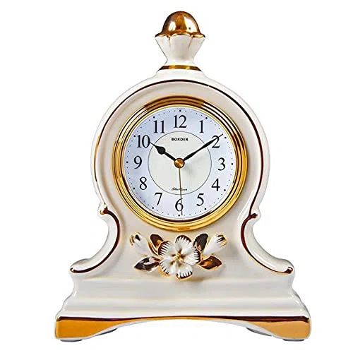 Mute Mantel Clock - Orologio da tavolo decorativo antico in ceramica per soggiorno, camera da letto, ufficio, ornamento retrò