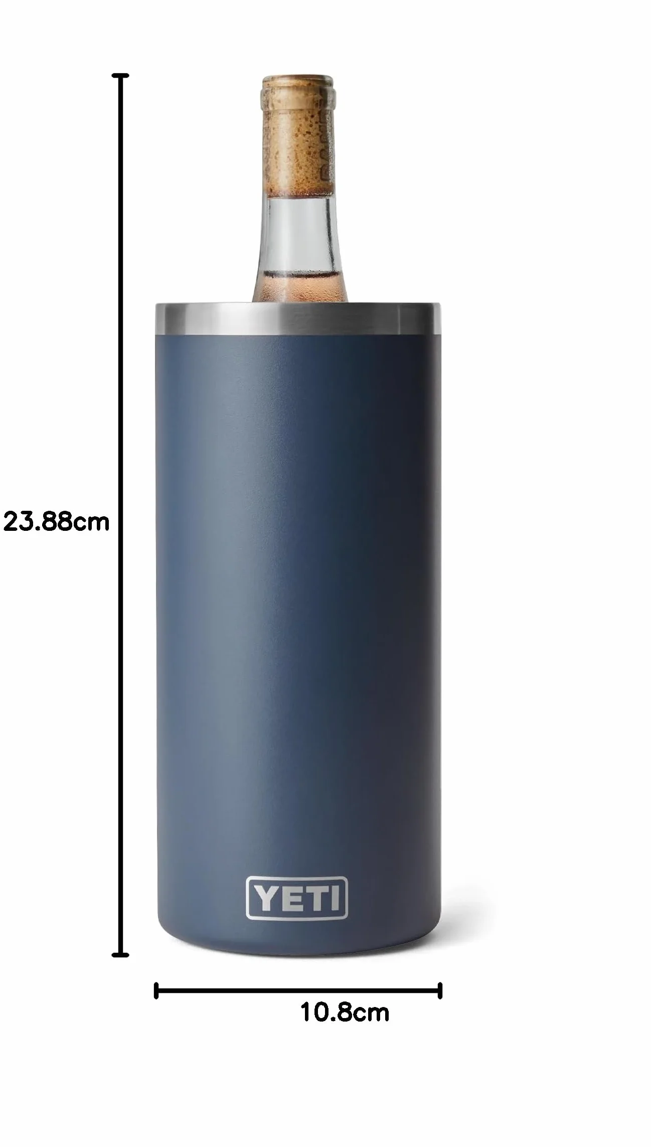 YETI Rambler - Refrigeratore per vino e champagne, isolato in acciaio inox, colore: blu navy