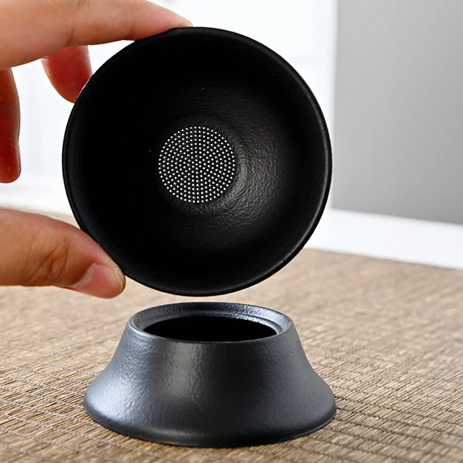 fanquare Set da Tè Nero Giapponese da Viaggio Teiera Kung Fu in Porcellana con Vassoio e Borsa Portatile Servizio da Tè Cinese per Uomo Donna Regali