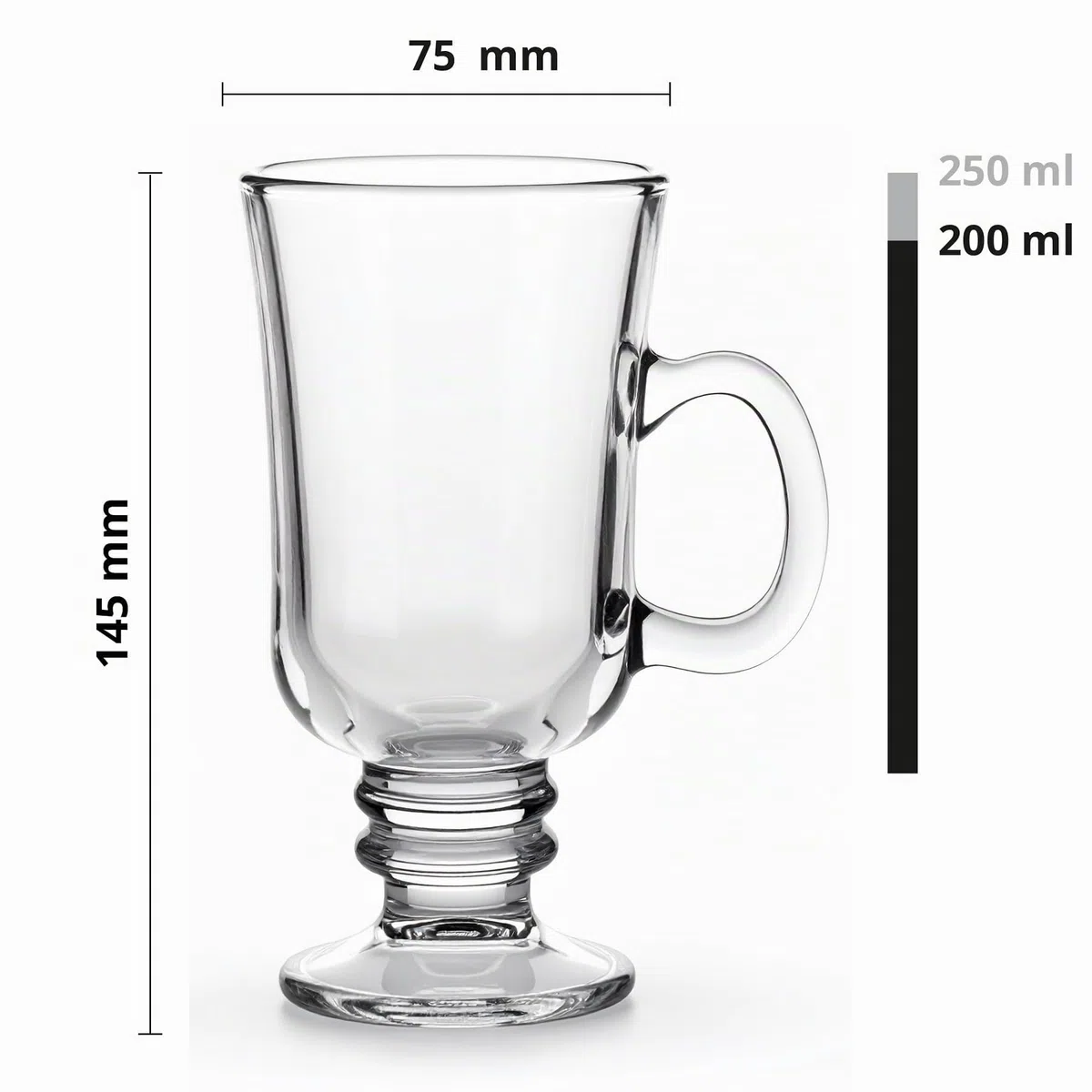 Glasmark Krosno - Set di 6 Bicchieri da 0,2 Litri, per Caffè, Tè, Latte, Macchiato, Vino Brulé - Lavabili in Lavastoviglie, 6 x 200 ml
