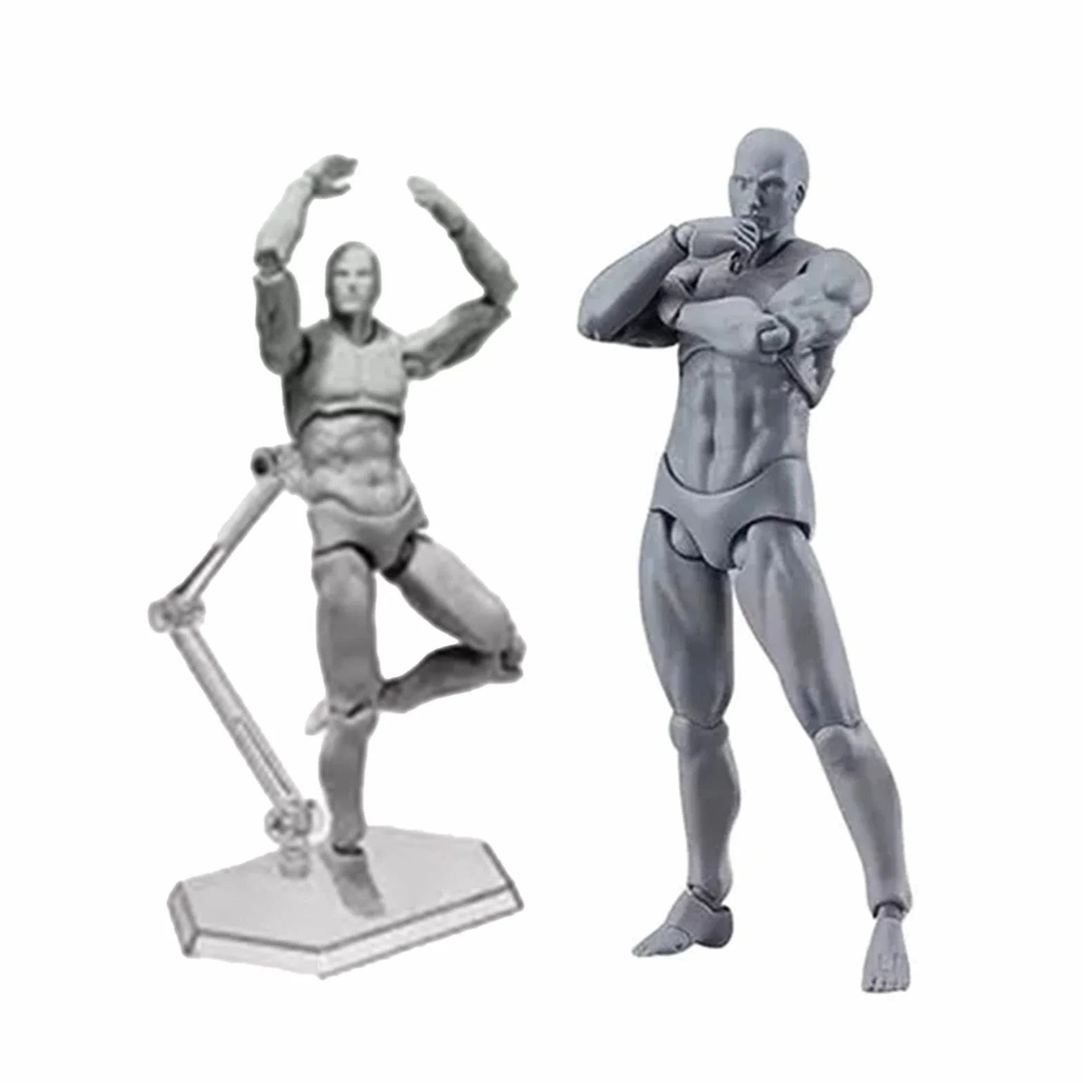 Ausla MANICHINO DA DISEGNO D'ARTISTA, CORPO ACTION FIGURE IN PVC, Base Antiscivolo Altamente Regolabile, Ideale per Schizzi e Fotografie (Uomo)