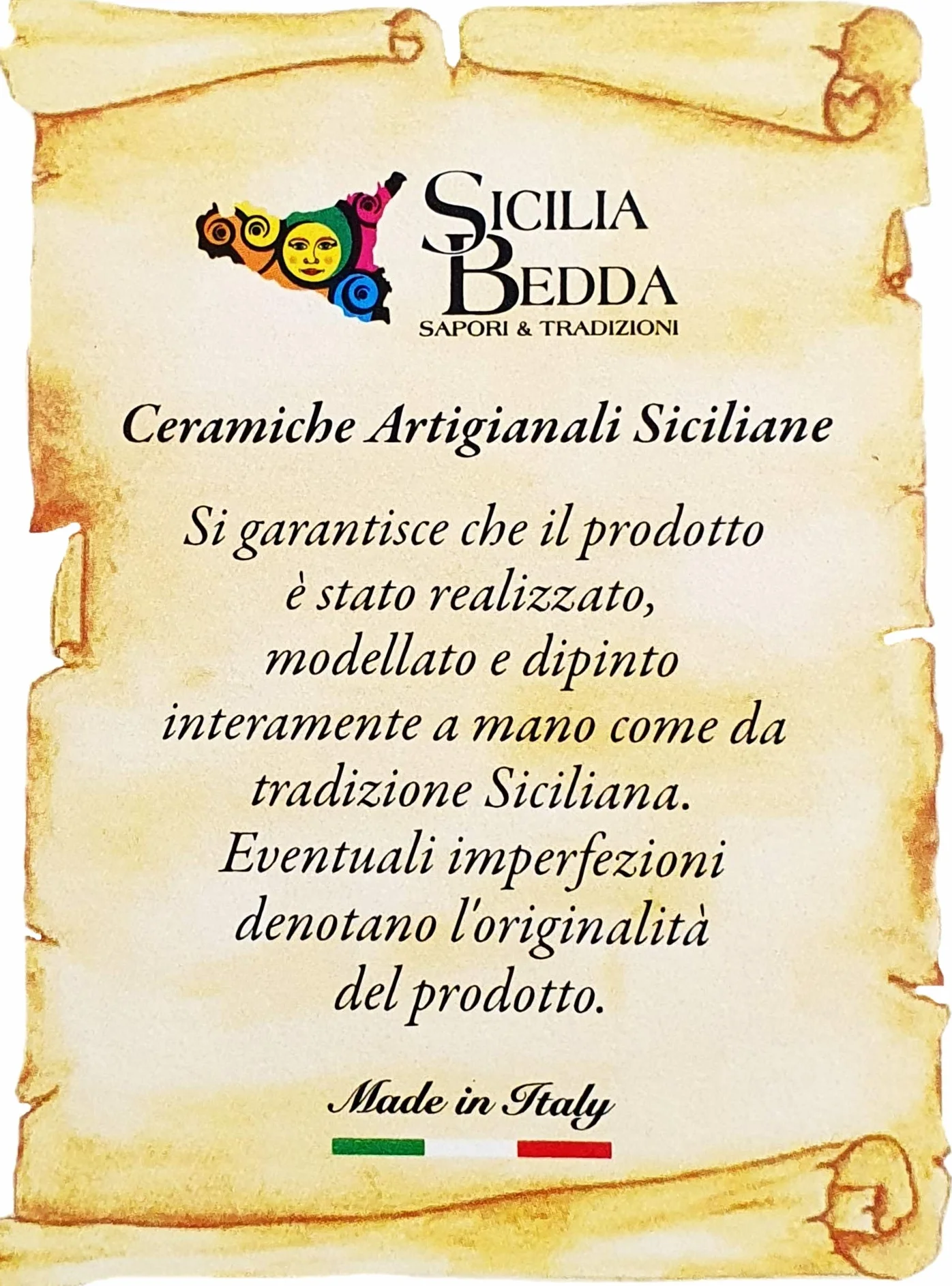 sicilia bedda - Couscoussiera Trapanese in Terracotta - Prodotto 100% Artigianale Come da Tradizione Trapanese - con Semola per Couscous Trapanese (Diametro 27 Cm. Circa)
