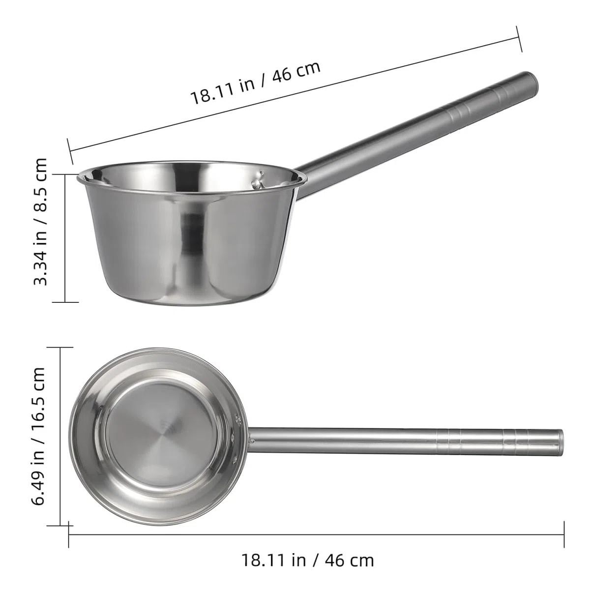 Veemoon Mestolo in acciaio inox, 1 litro, con manico lungo 16 cm, mestolo di alta qualità, ideale per cucina e giardino, lavabile in lavastoviglie, perfetto accessorio da cucina per zuppe e salse