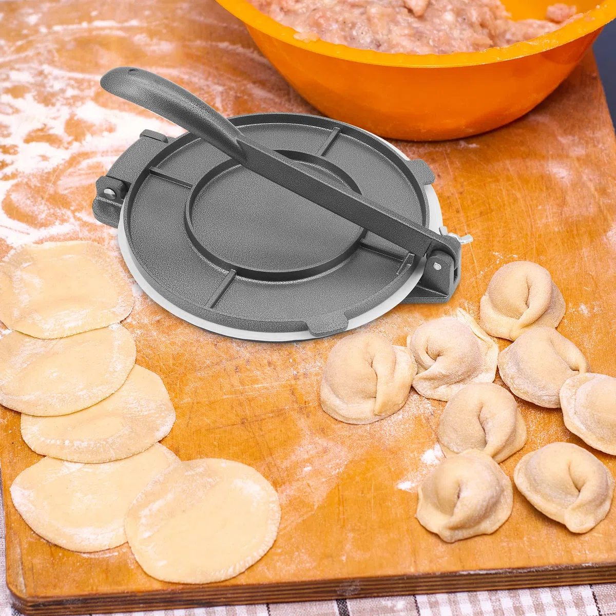 Tortillas Pressa,20 cm Chapati Maker con 100 Fogli di Carta da Forno Antiaderente Oleata per Realizzare Tortilla, Chapati, Roti