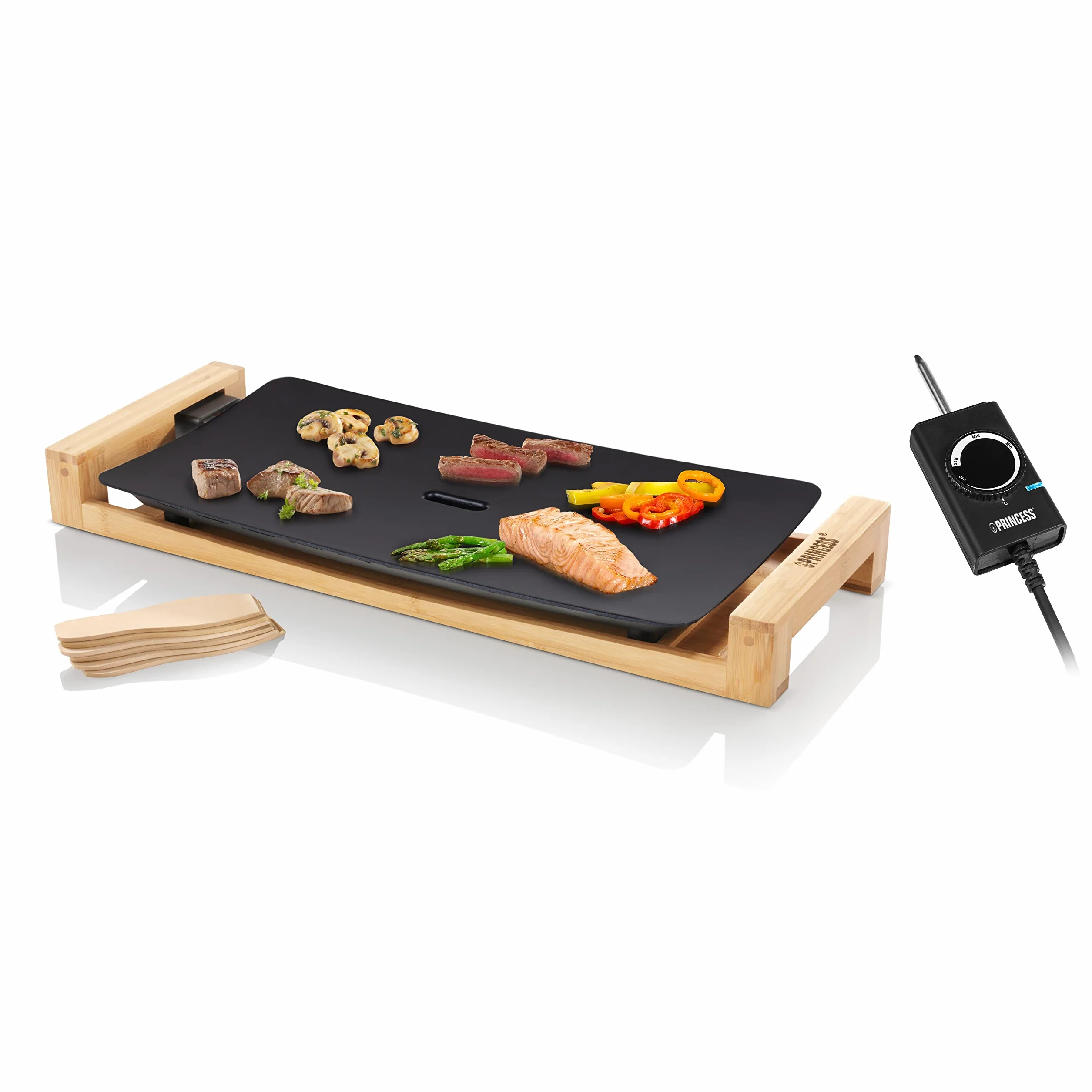 Princess Table Chef Pure Nera, Piastre elettriche, 2200 W, 01.103026.01.001