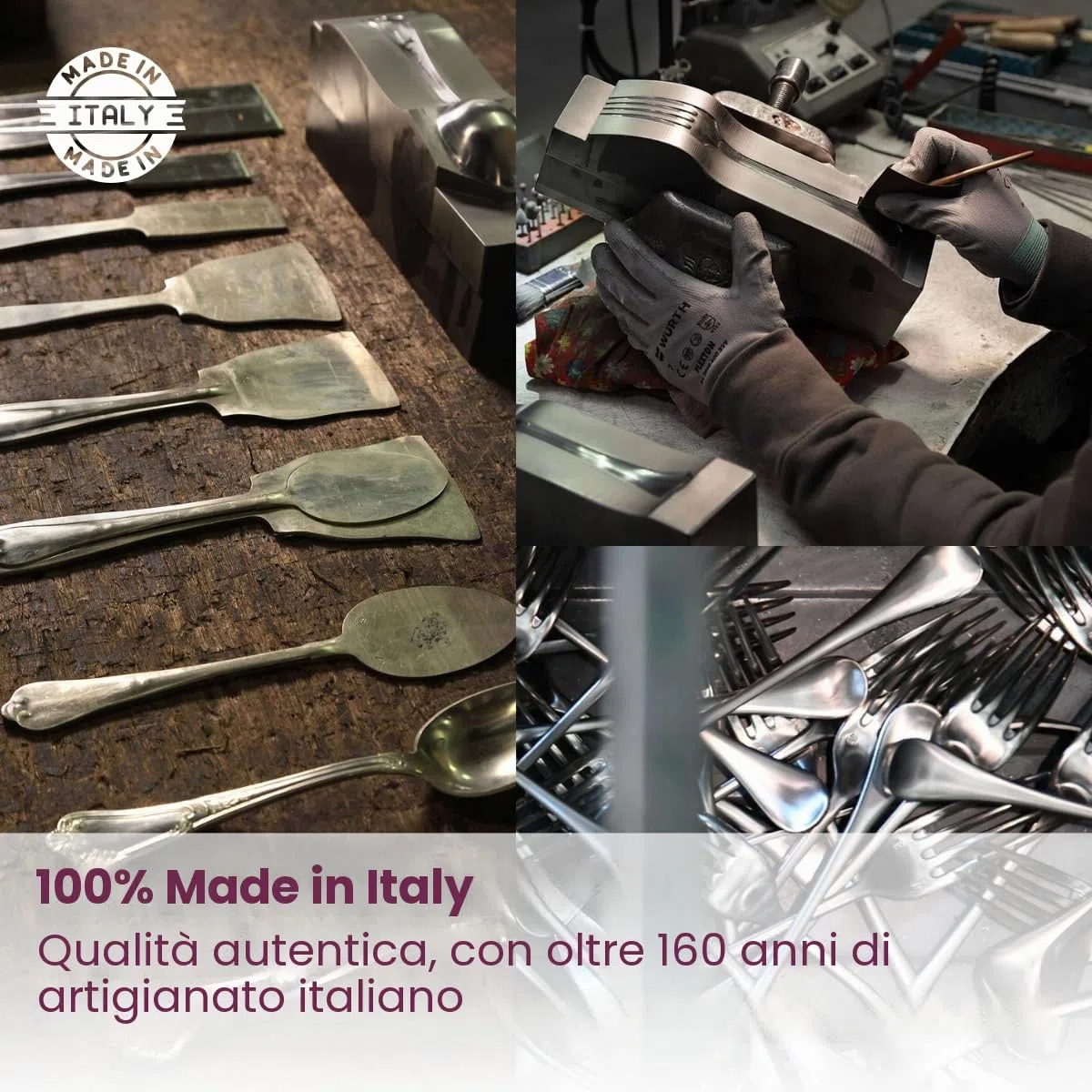 Sambonet - Taste Set di Posate da Tavola per 6 persone, 24 pezzi in Acciaio Inox finitura PVD : 6 forchette, 6 cucchiai, 6 coltelli, 6 cucchiaini da tè, Lavabili in lavastoviglie, Nero