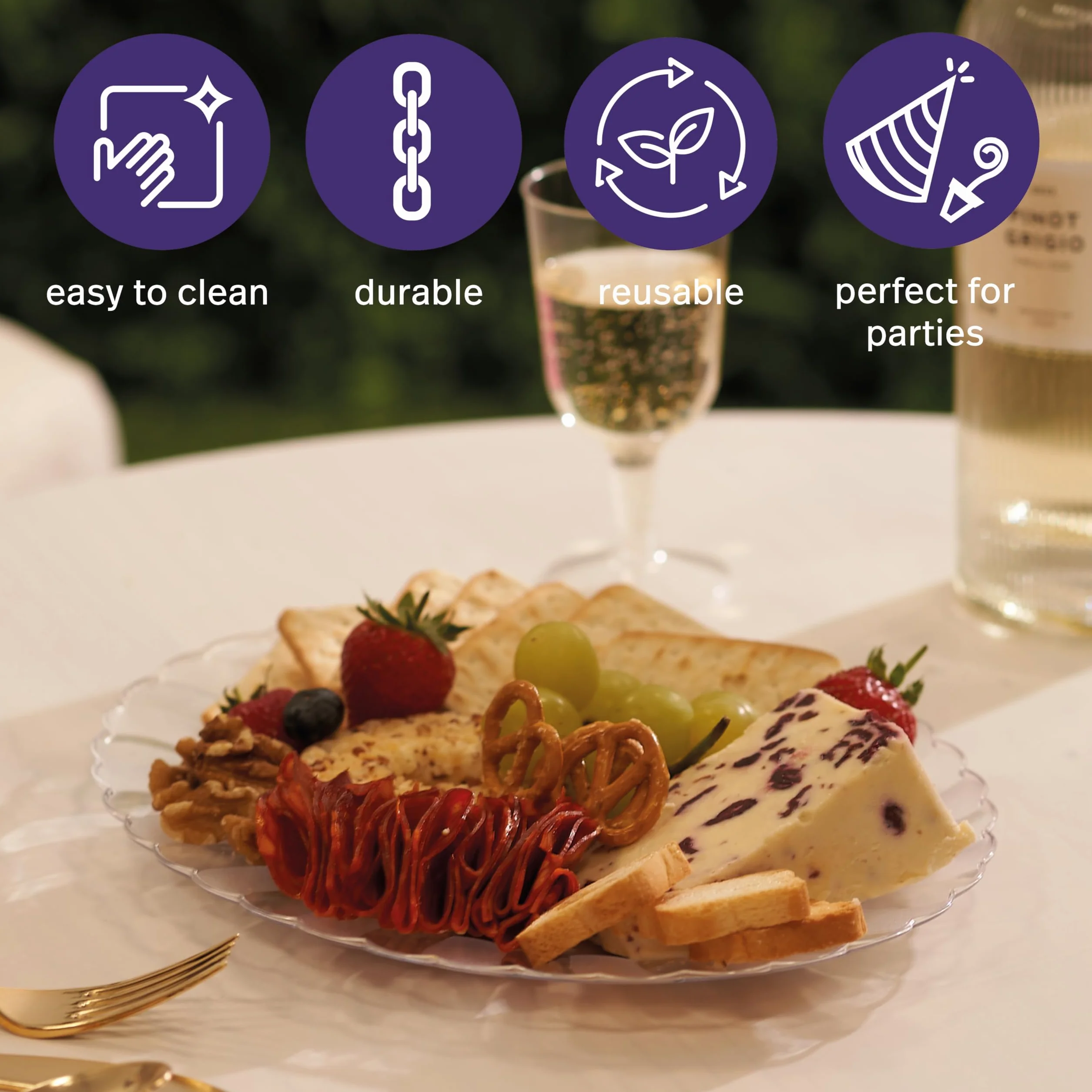 Matana 10 Vassoi da Portata Ovali in Plastica Trasparenti per Finger Food, Aperitivo - 30x23cm - Buffet, Matrimoni, Compleanni, Feste - Resistenti e Riutilizzabili