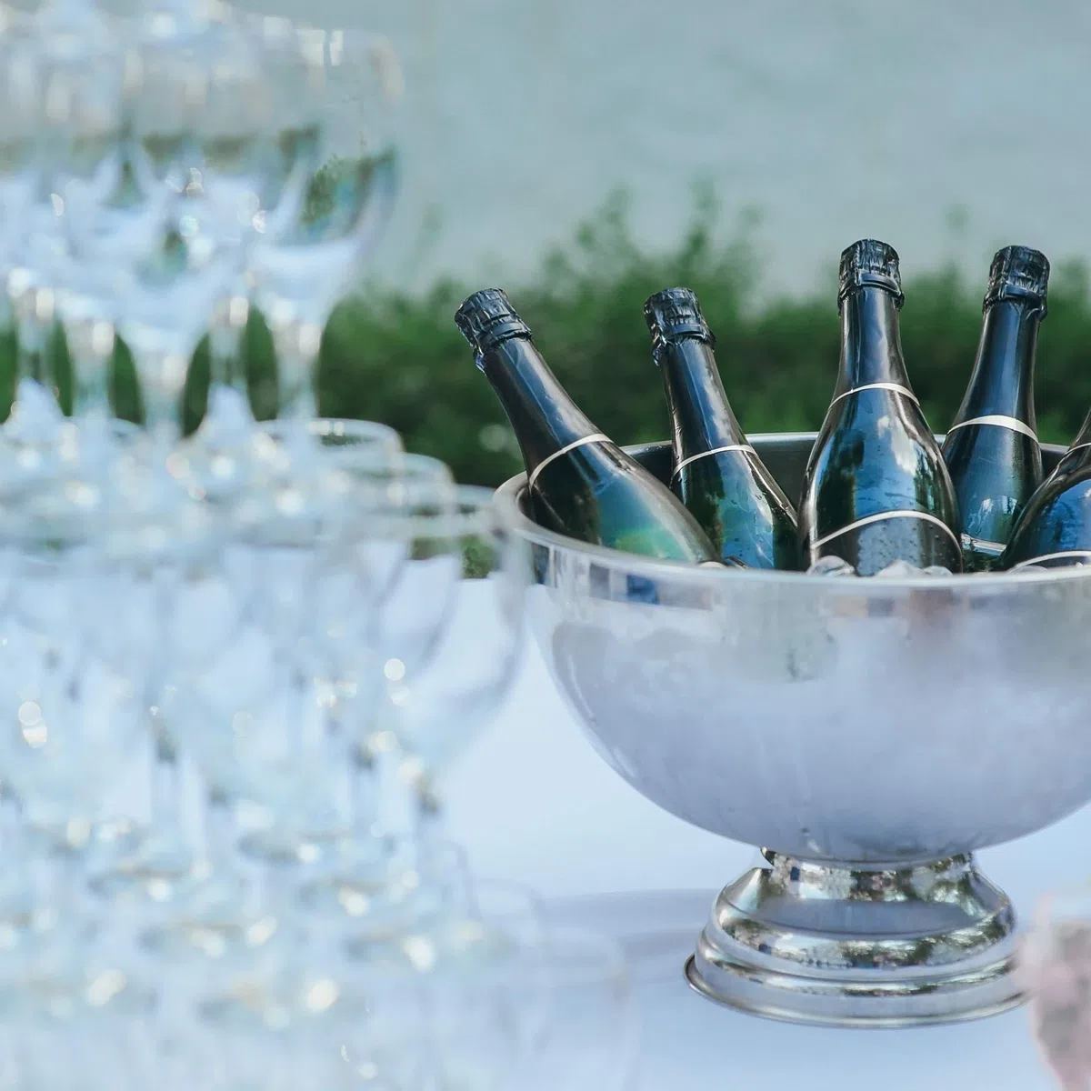 Relaxdays Cestello Ghiaccio, Ciotola XXL Portaghiaccio per Vino, Champagne, Acciaio, Porta Bevande, D: 36,5 cm, argento