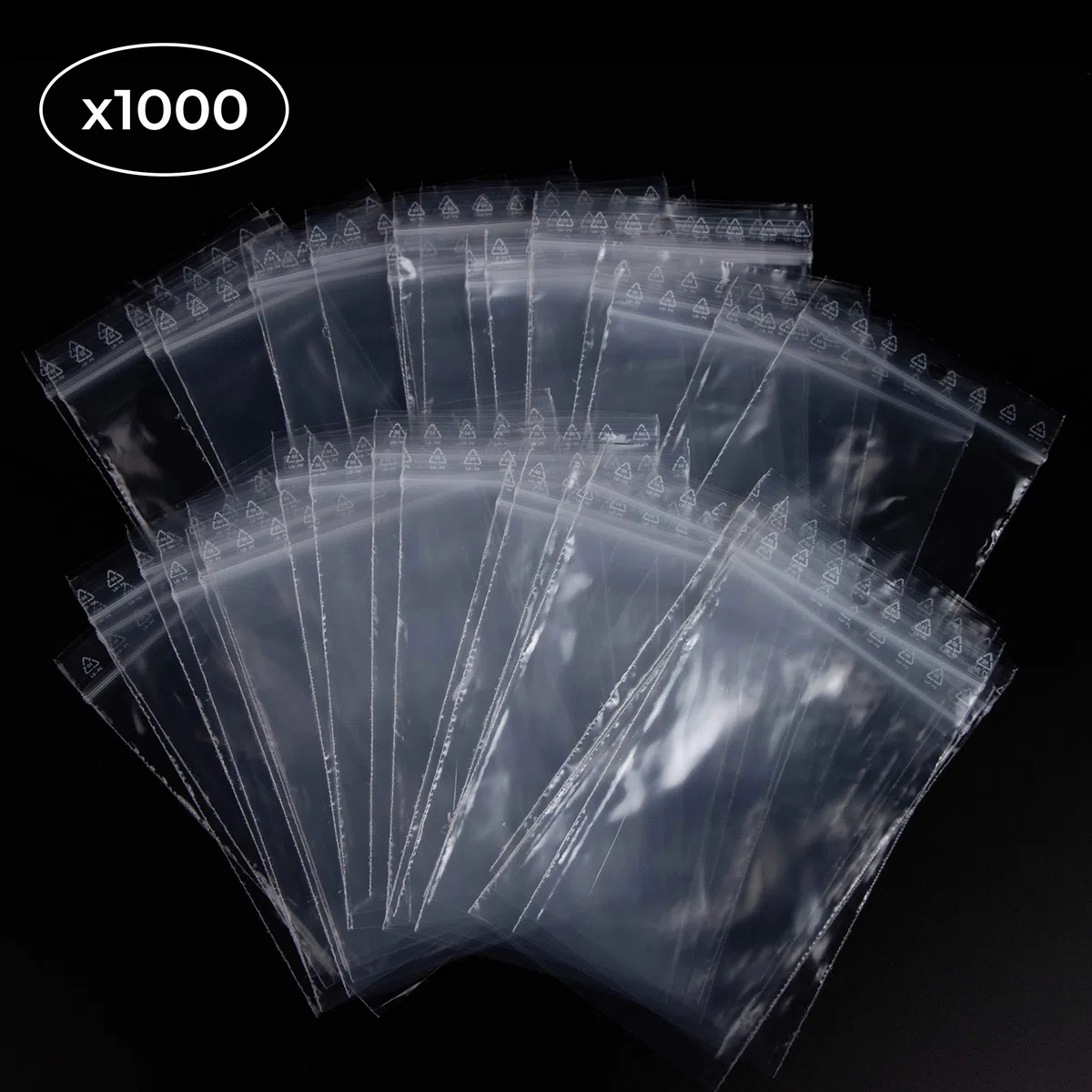 Lotto di 1000 Buste Trasparenti con Chiusura a Zip - Plastica Alimentare (8 x 12 cm)