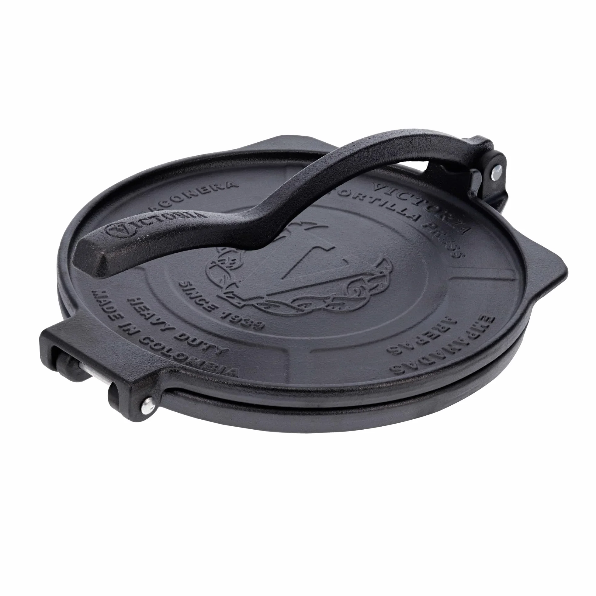 Victoria Pressa per Tortillas Messicane in Ghisa HD 25 cm Pataconera Colombiana Professionale, Roti Maker per Tacos, Arepas, Quesadillas, Empanadas, Patacones